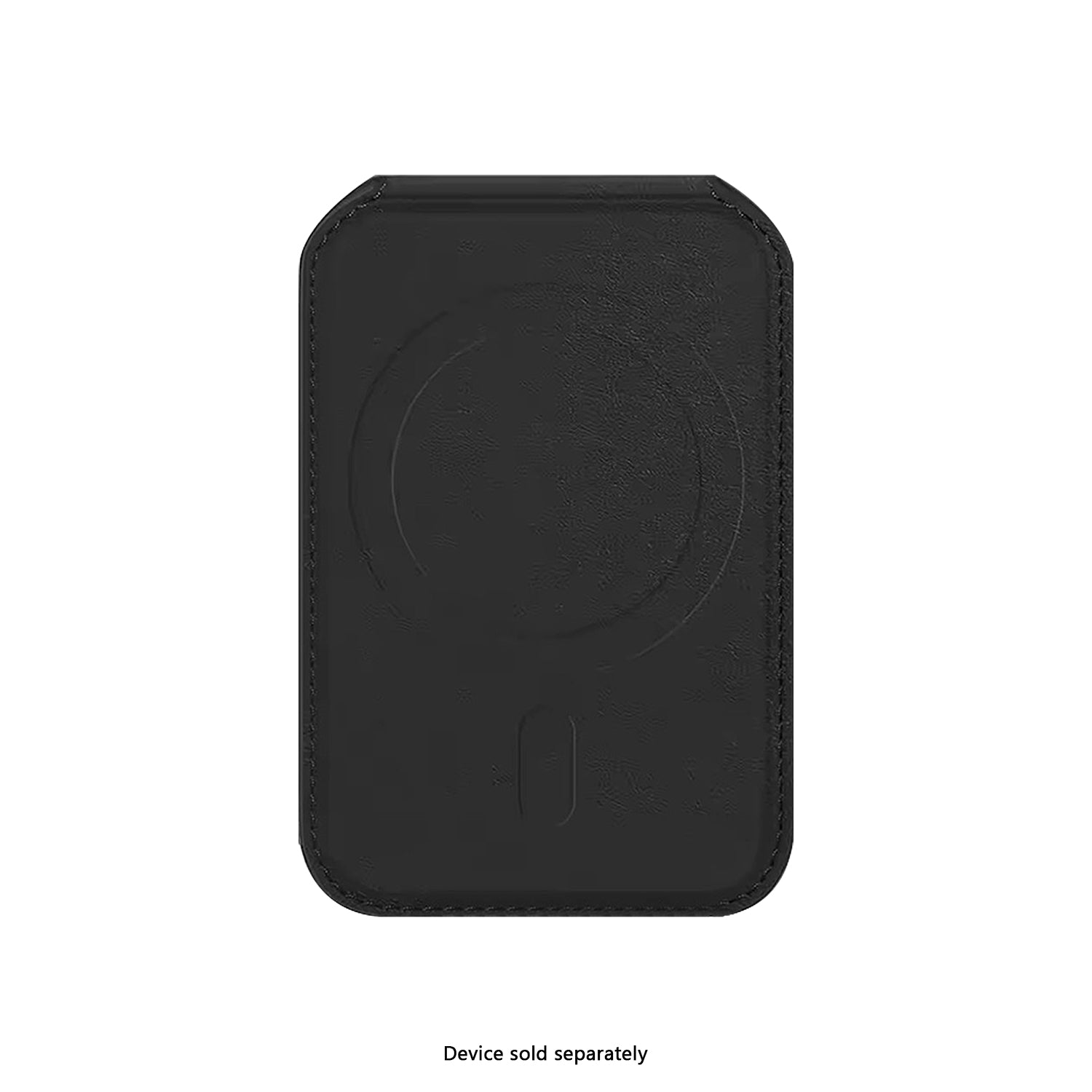 iPhone Black Leather Wallet Case with AirTag Holder & Stand - MagSafe | Indy Series