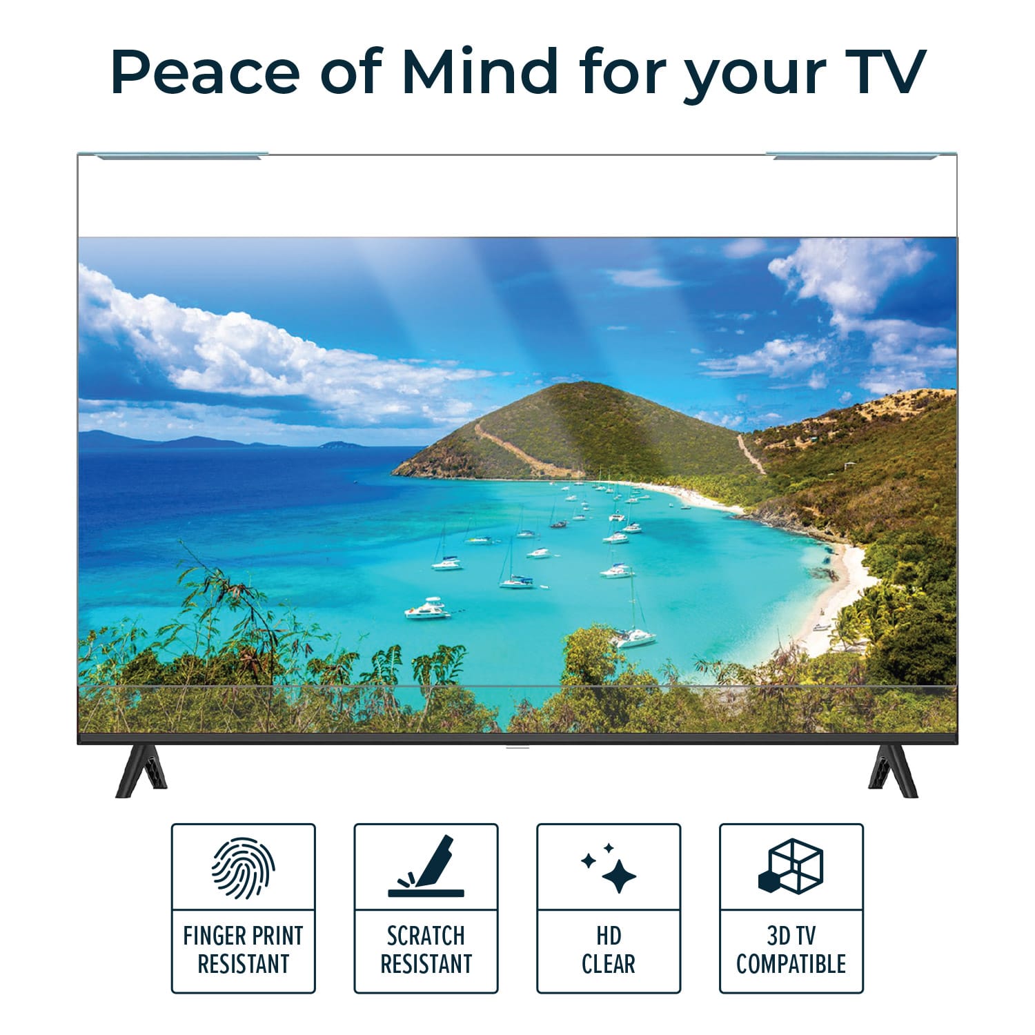 Anti-Blue Light Clear TV Screen Protector - Most 43" TVs