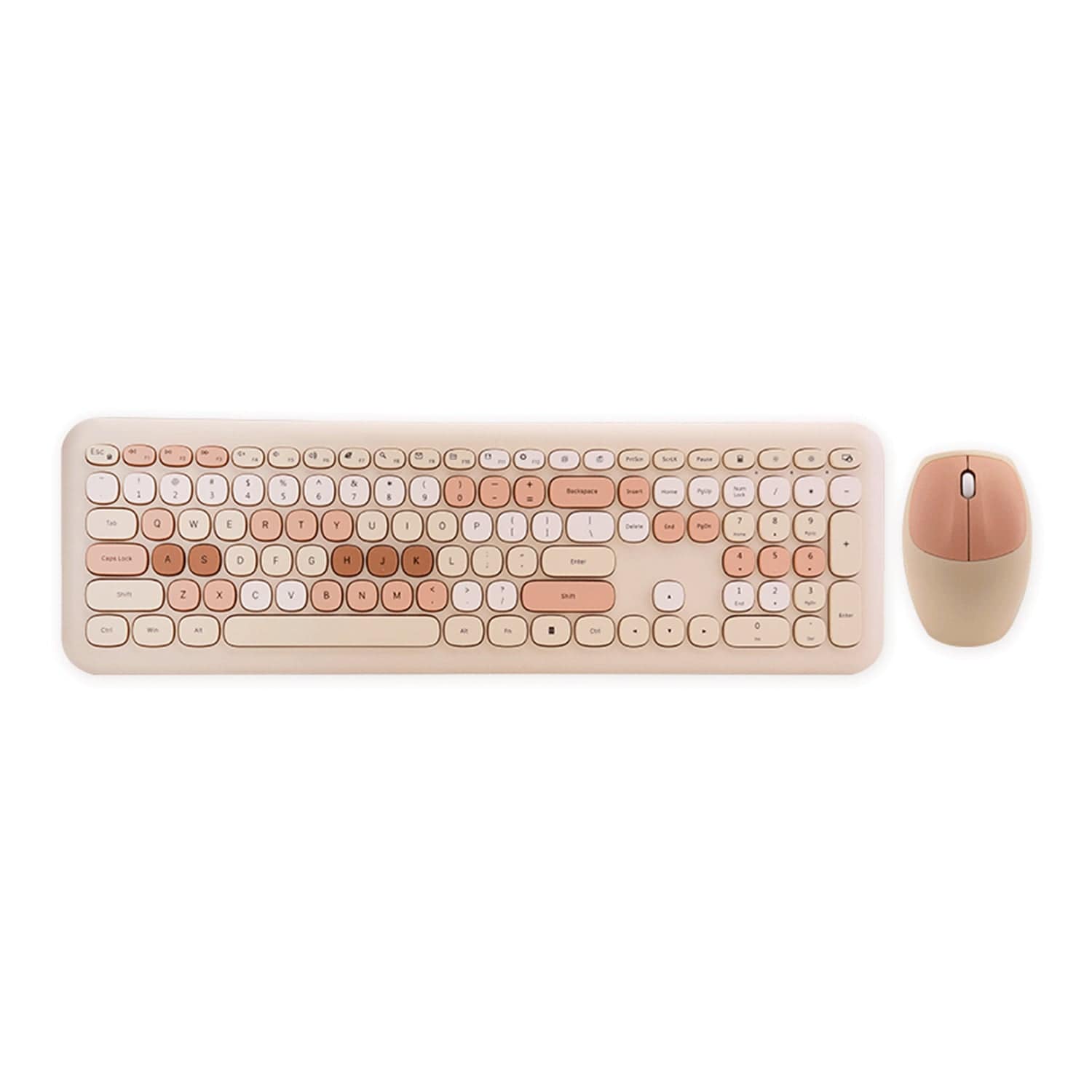 Wireless Keyboard and Mouse Combo with Lime Beige Keys