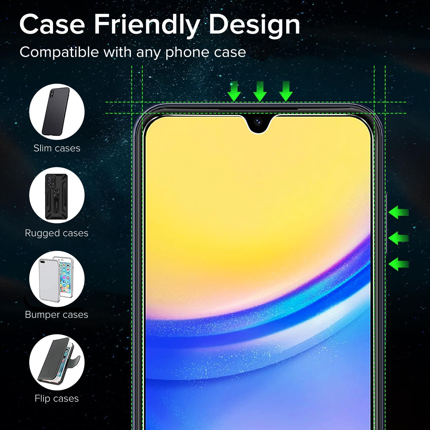 ZeroDamage Ultra Strong Tempered Glass Screen Protector (2-Pack) - Samsung Galaxy A15 5G