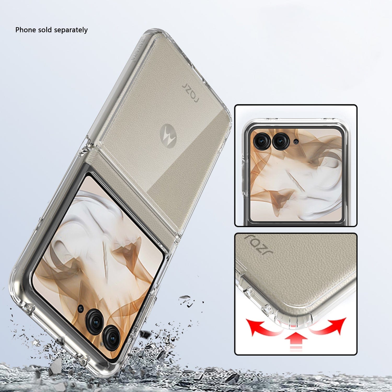 Motorola Razr (2025) Clear Case - Anti-Slip Grip, Shock-Absorbing Corners | Venture Series