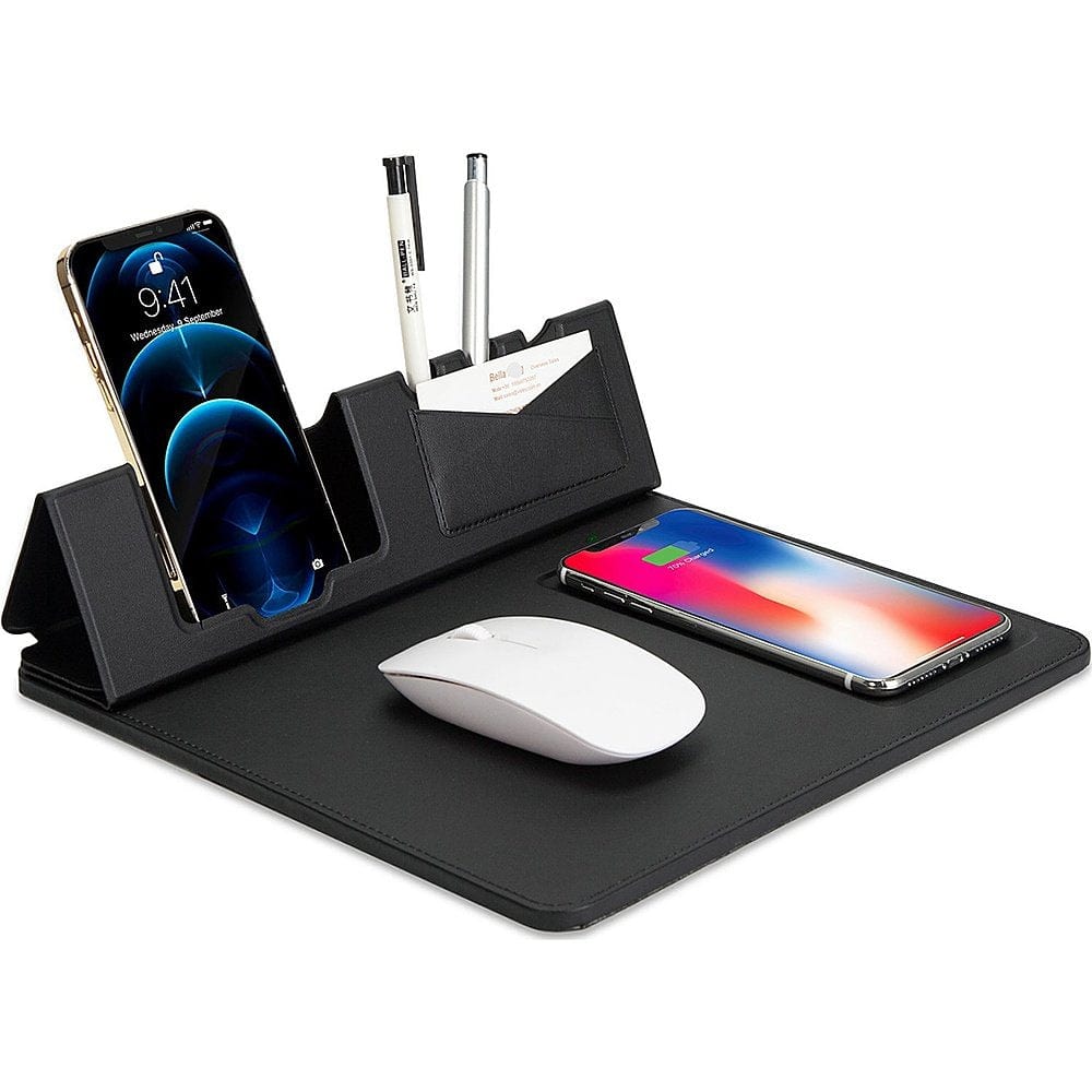 Office Mouse Pad with Wireless Charging - Black