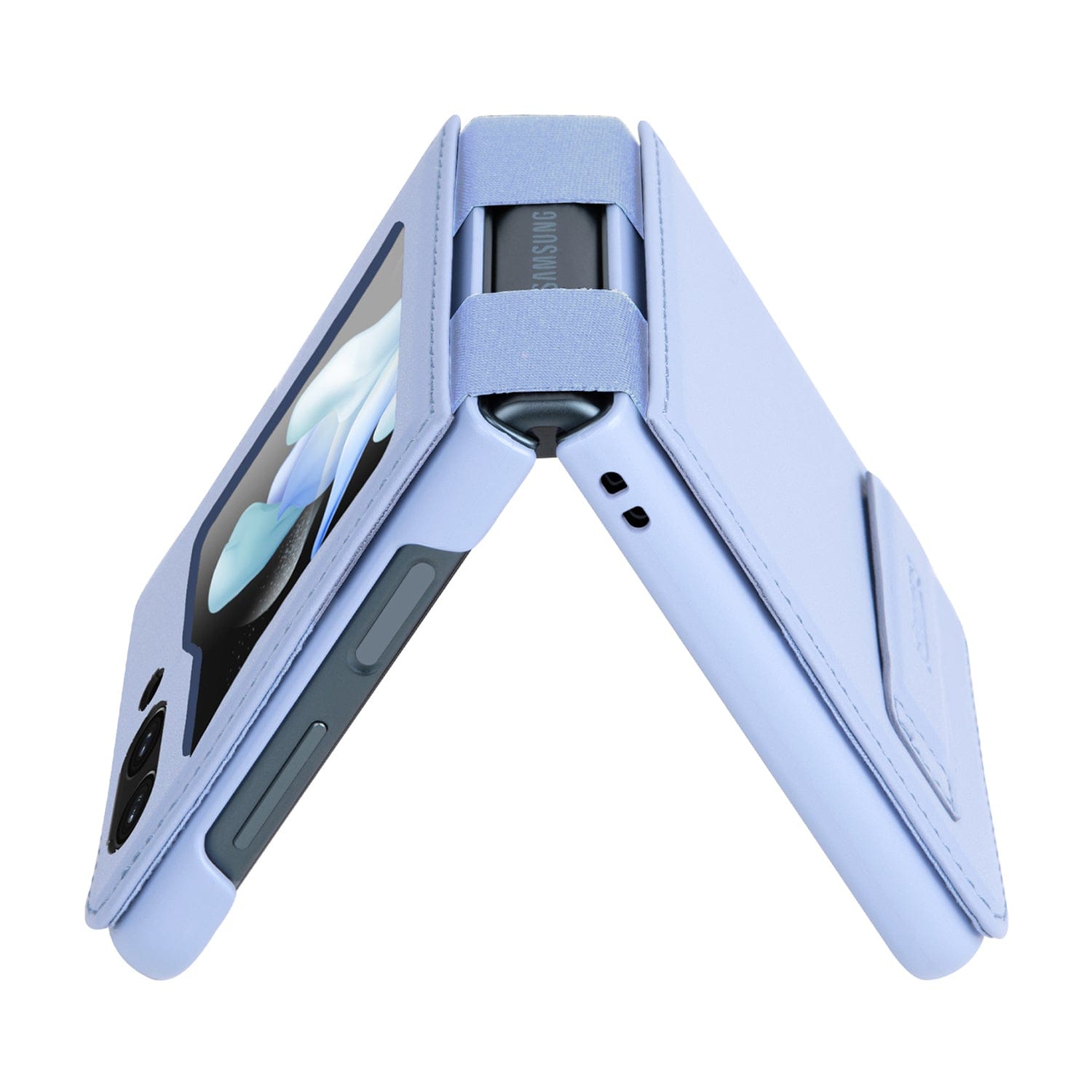 Leather Case with Kickstand for Samsung Galaxy Z Flip5 - Navy