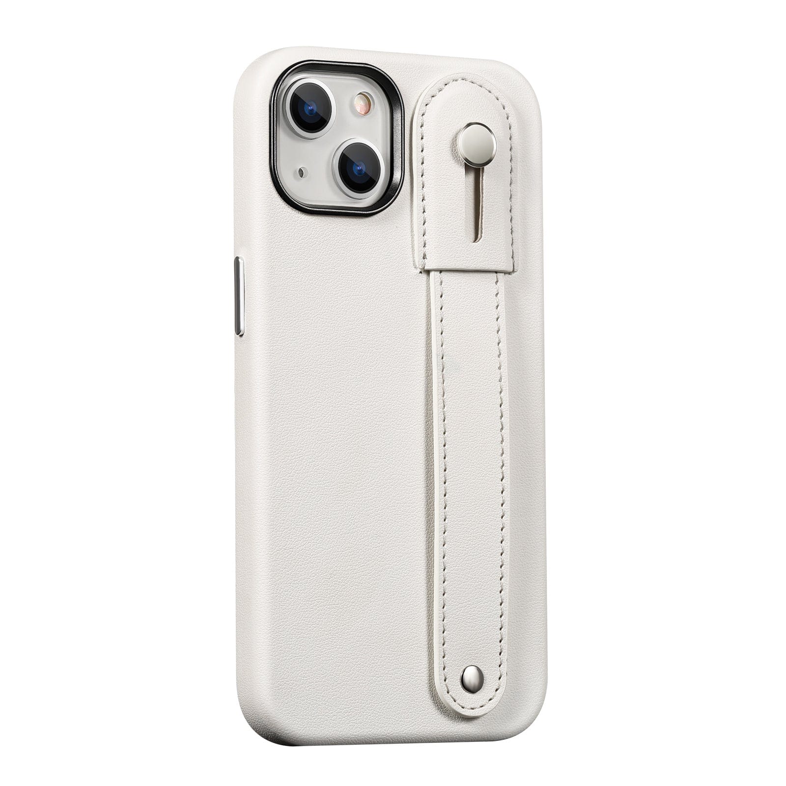 Genuine Leather FingerGrip Series Case For iPhone 15 Plus with MagSafe - White
