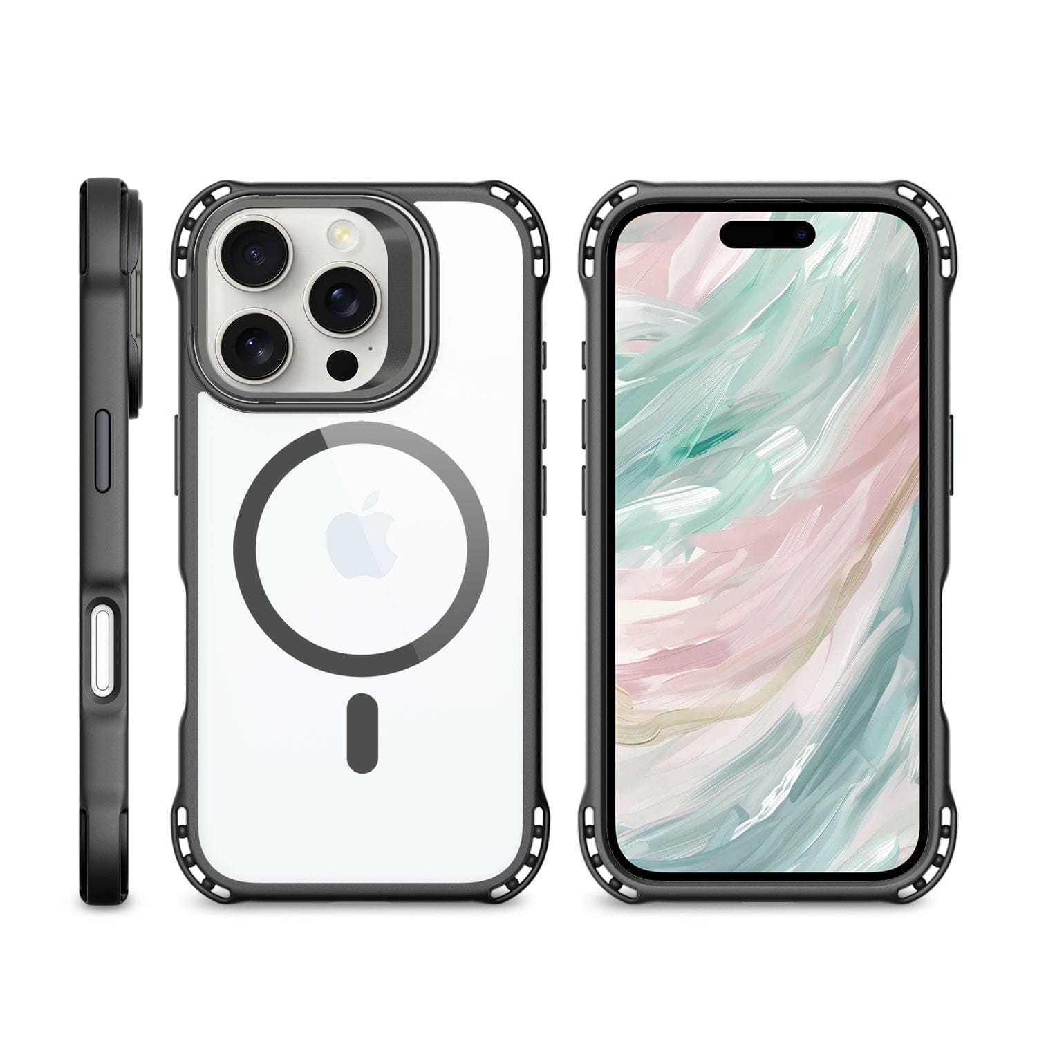 iPhone 16 Pro Max Clear Kickstand Case - Anti-Slip, Rugged, MagSafe | Venture Series