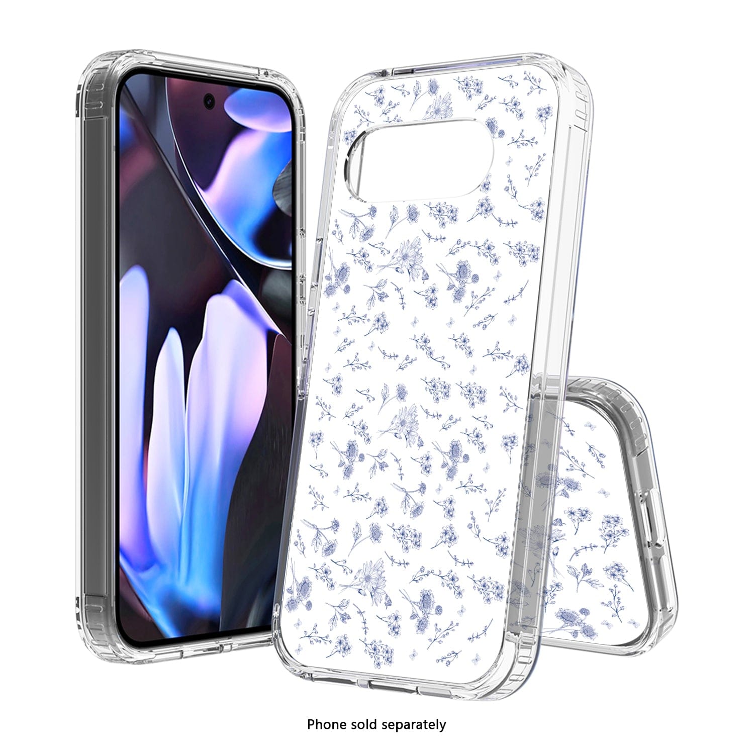 Google Pixel 9a Floral Clear Case – Slim, Anti-Slip Grip | Inspire Series