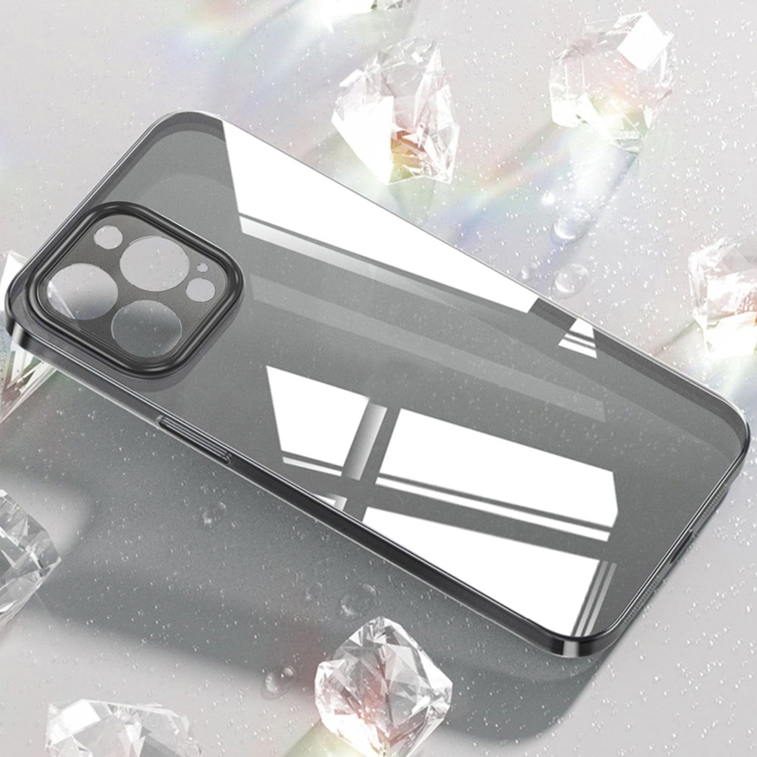 Protection Kit Bundle - Hybrid-Flex Hard Shell Case with Tempered Glass Screen and Camera Protector for iPhone 15 Pro Max - Clear
