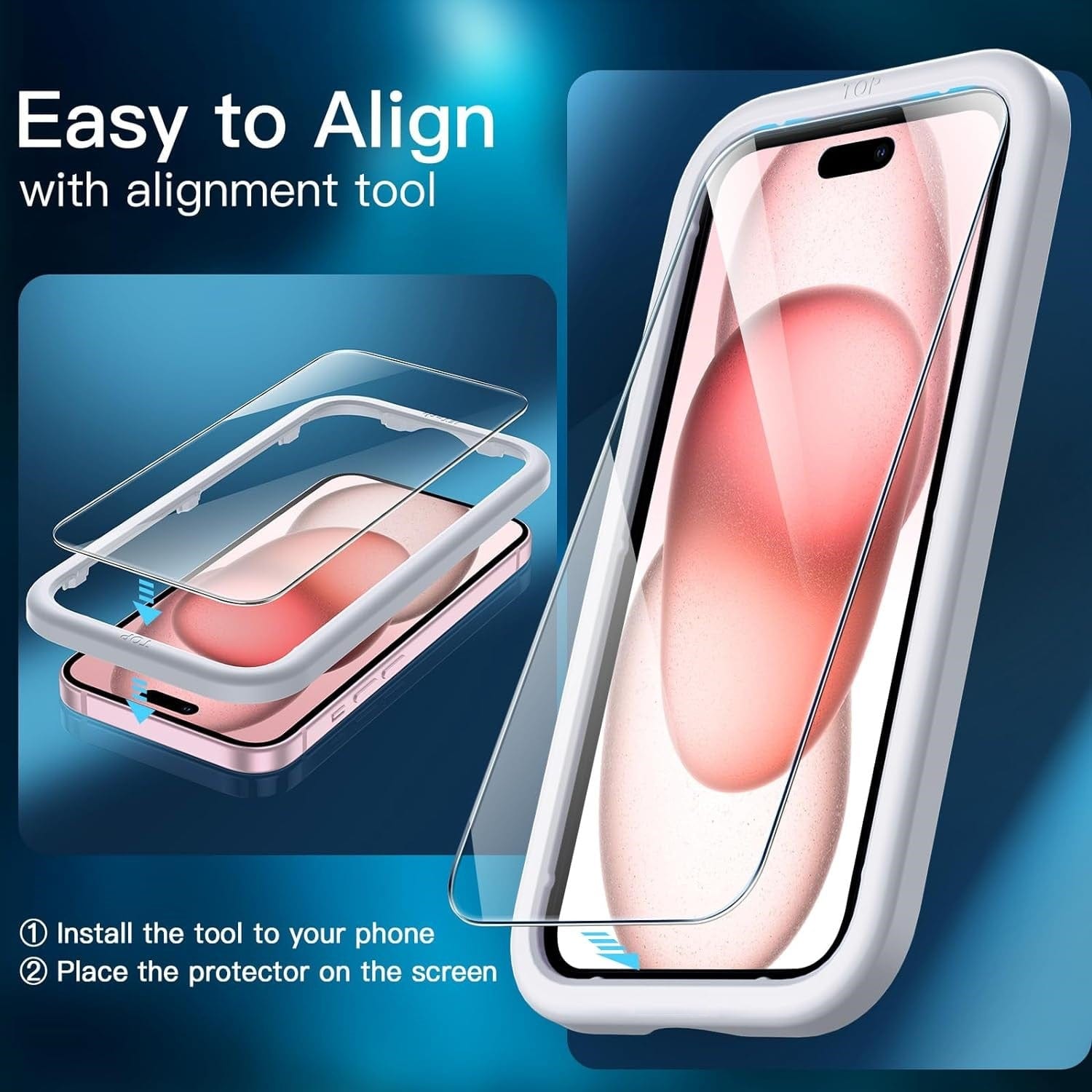 iPhone 15 Plus Tempered Glass Screen Protector - 2-Pack, Anti-Fingerprint | ZeroDamage