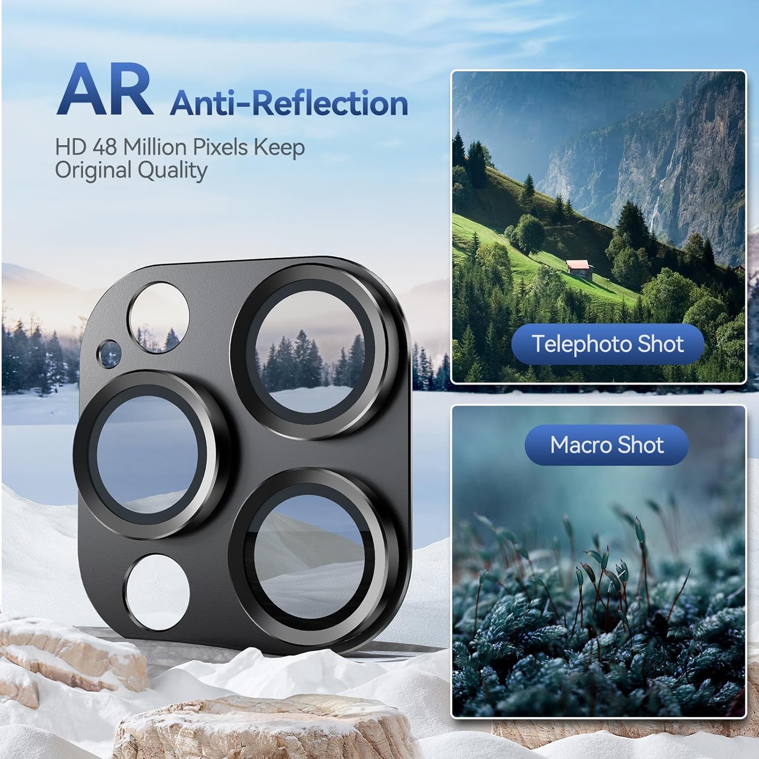 iPhone 15 Pro/Pro Max Camera Lens Protector - Ultra-Clear Glass, 2-Pack | ZeroDamage