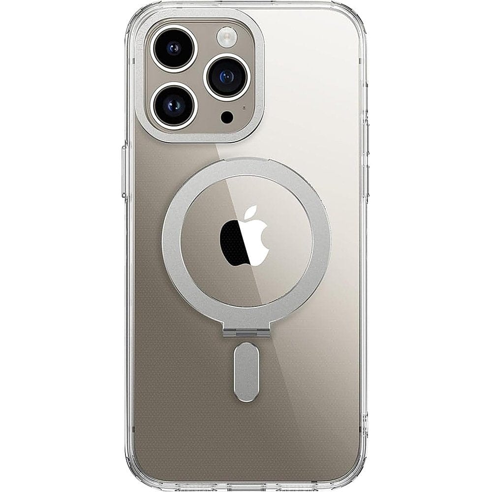 Protection Kit Bundle - Kickstand Case with Tempered Glass Screen and Camera Protector for iPhone 15 Pro Max - Clear