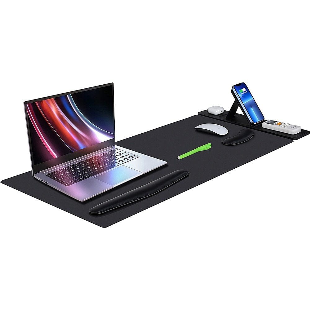 SaharaCase slim black leather folio tablet case with stand functionality and magnetic flap.