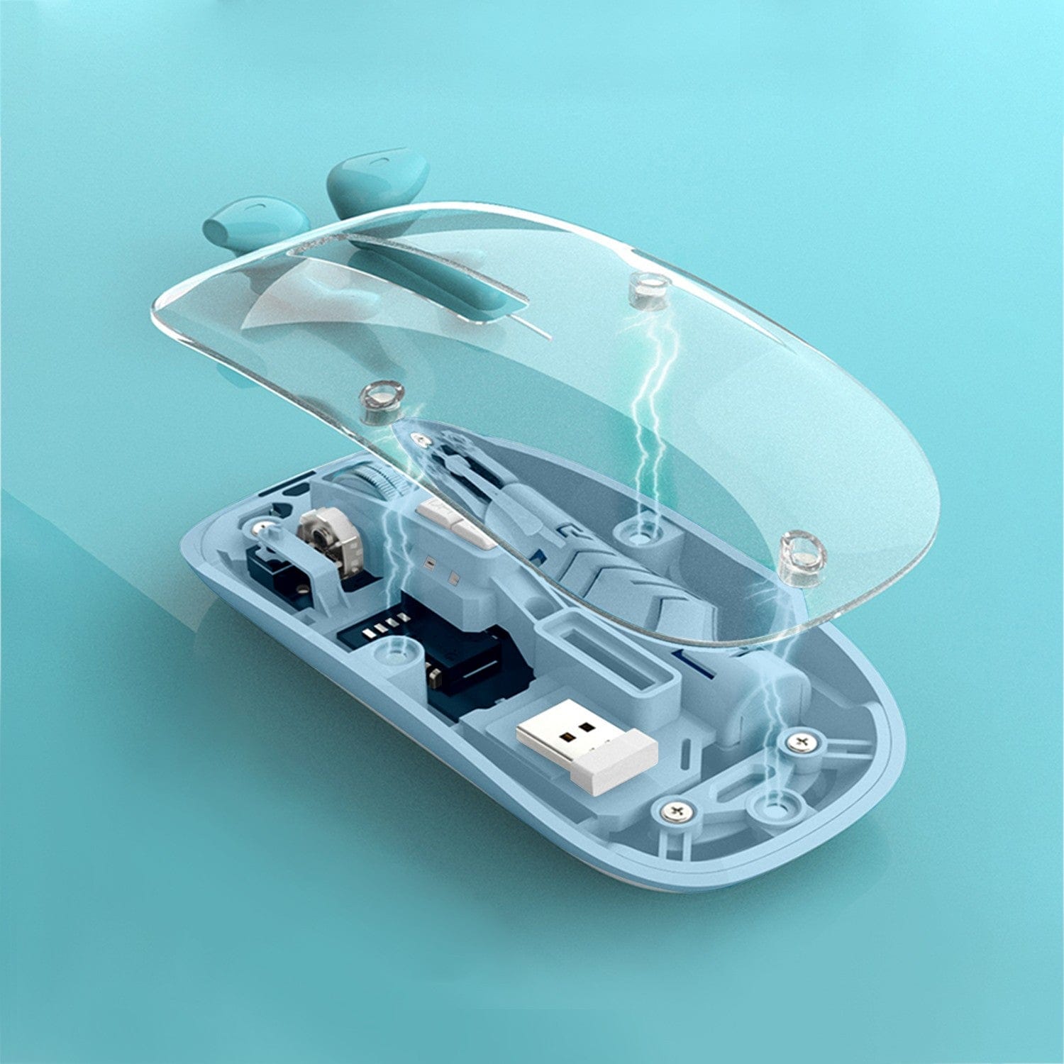 Wireless Mouse - Transparent Dual-Mode, Rechargeable Design | Glacier Series