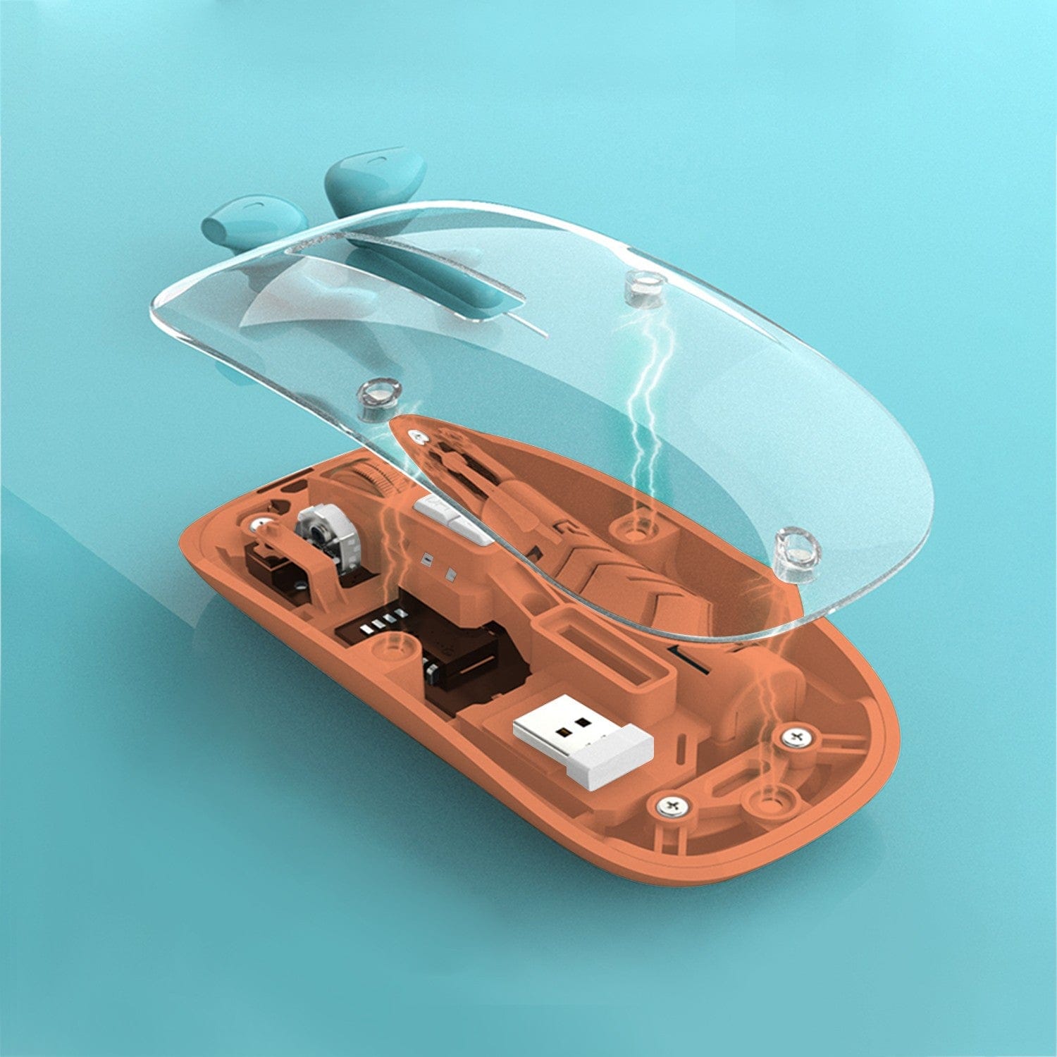 Wireless Mouse - Transparent Dual-Mode, Rechargeable Design | Glacier Series