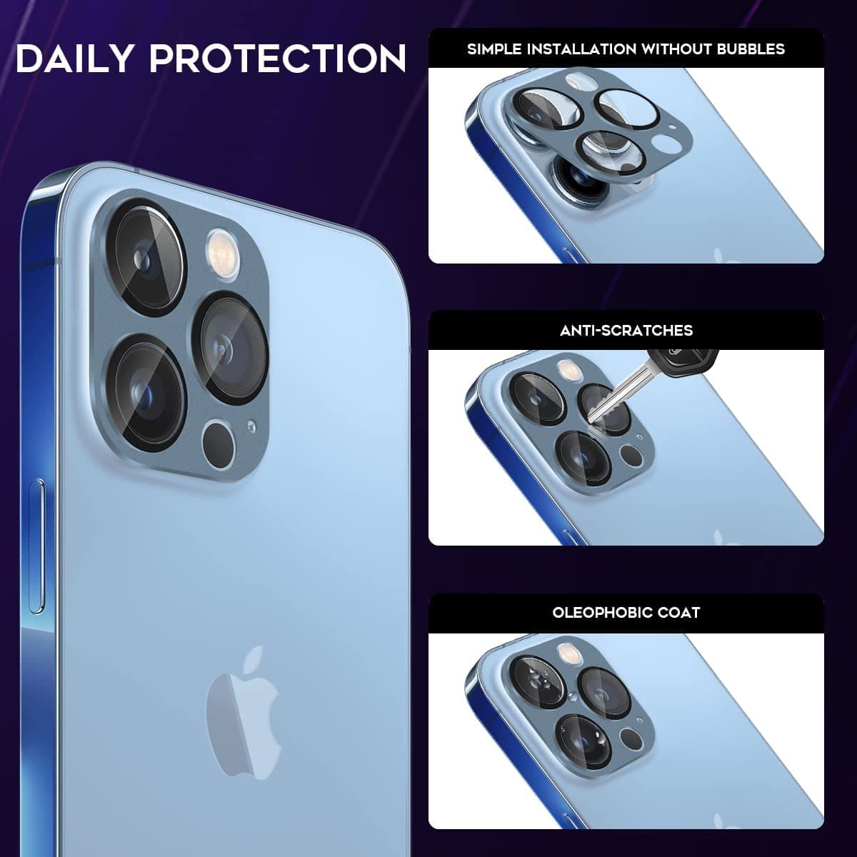 ZeroDamage Camera Lens Protector (2-Pack) - iPhone 13 Pro and iPhone 13 Pro Max