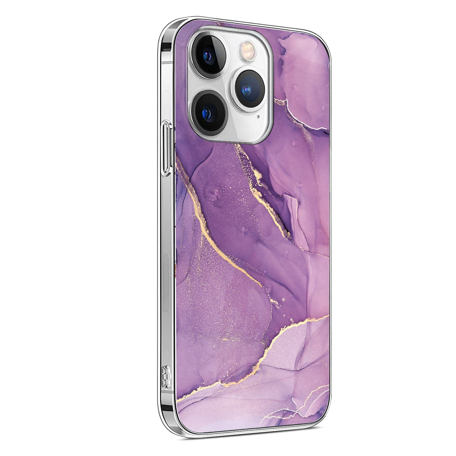 Inspire Series Purple Marble Case with Screen and Camera Protector - iPhone 15 Pro