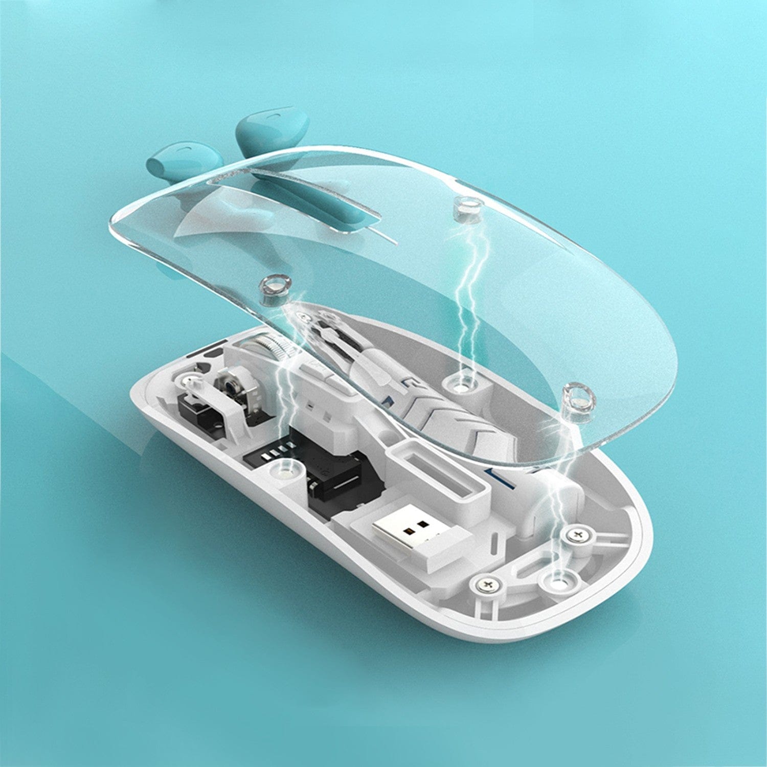 Wireless Mouse - Transparent Dual-Mode, Rechargeable Design | Glacier Series