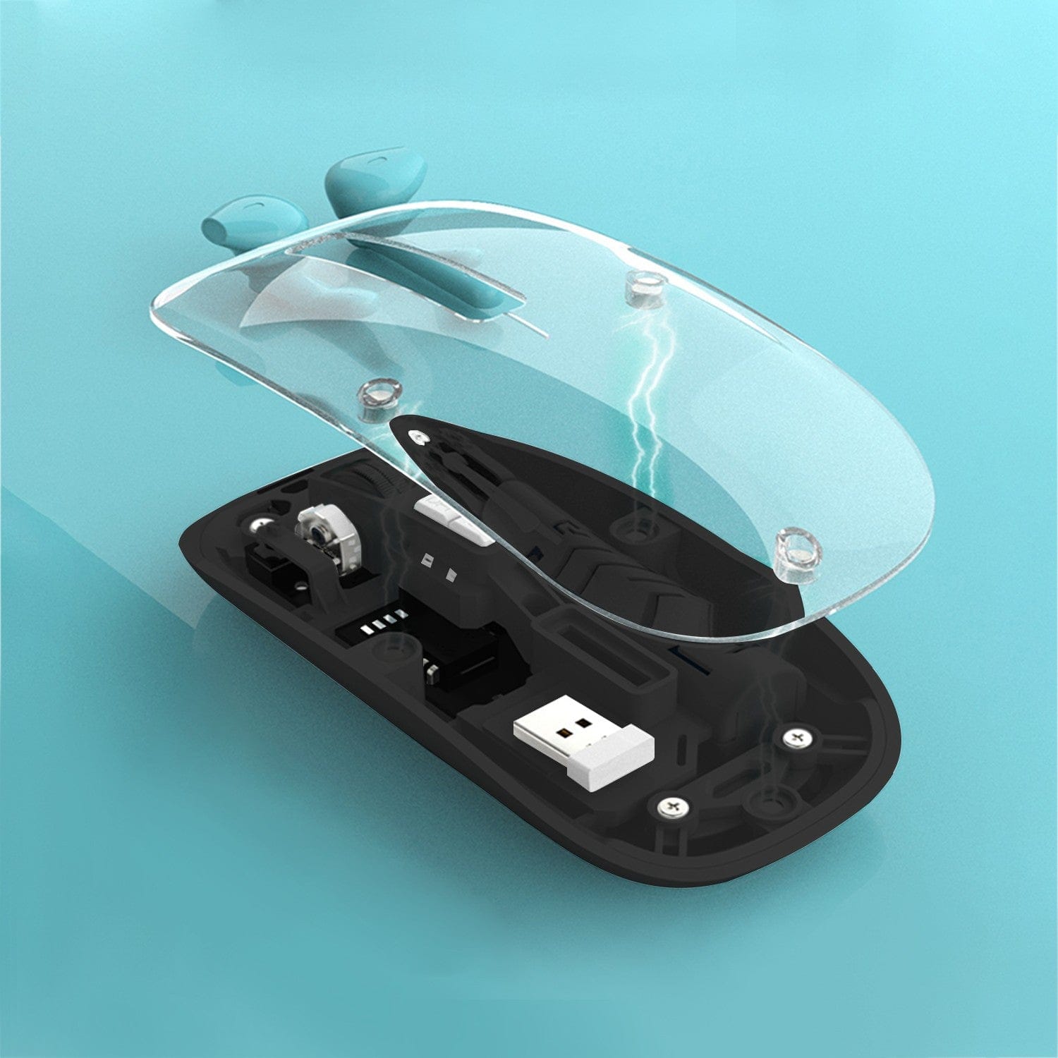 Wireless Mouse - Transparent Dual-Mode, Rechargeable Design | Glacier Series