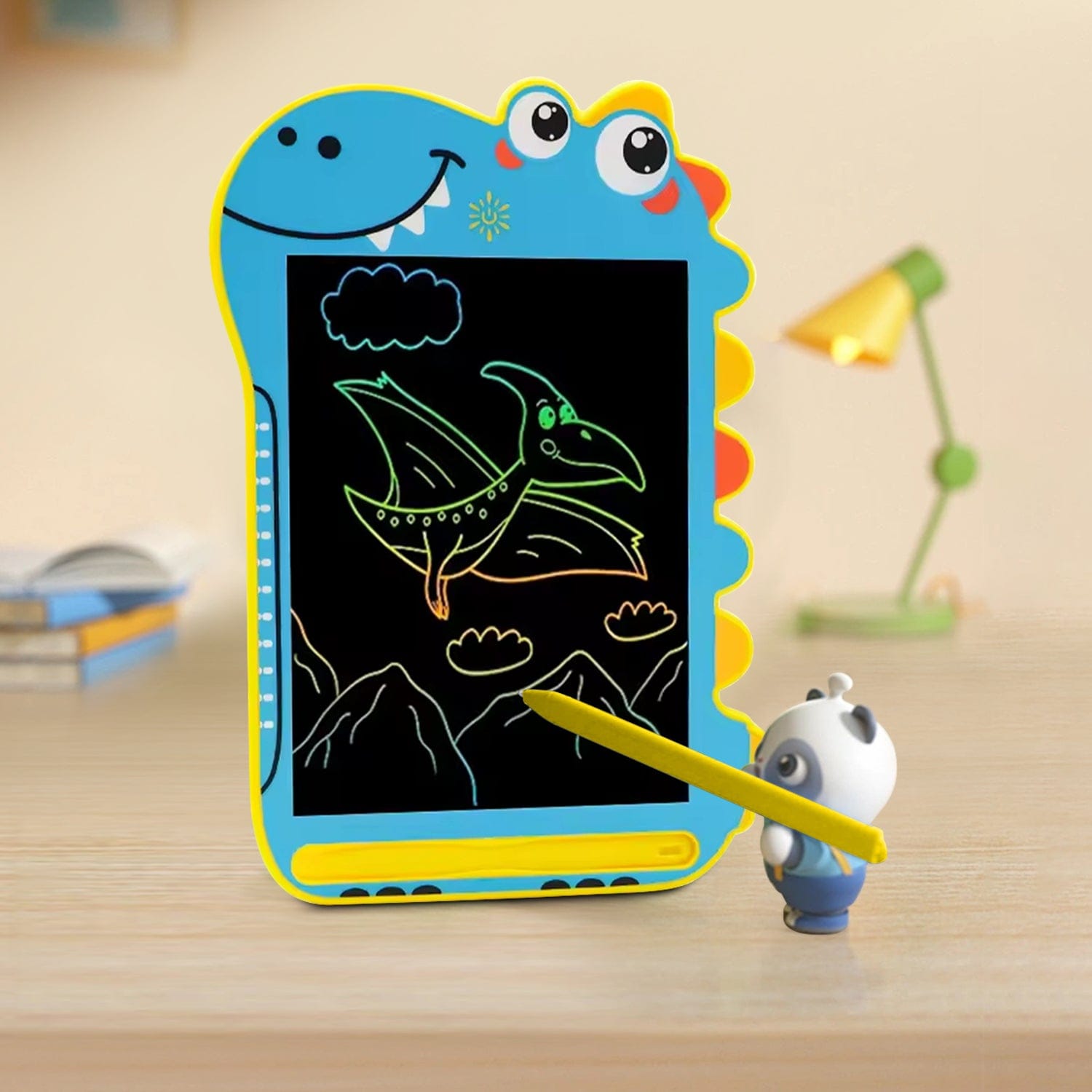 LCD Writing Kids Tablet 8.5" - Dinosaur Color Display, One-Click Erase
