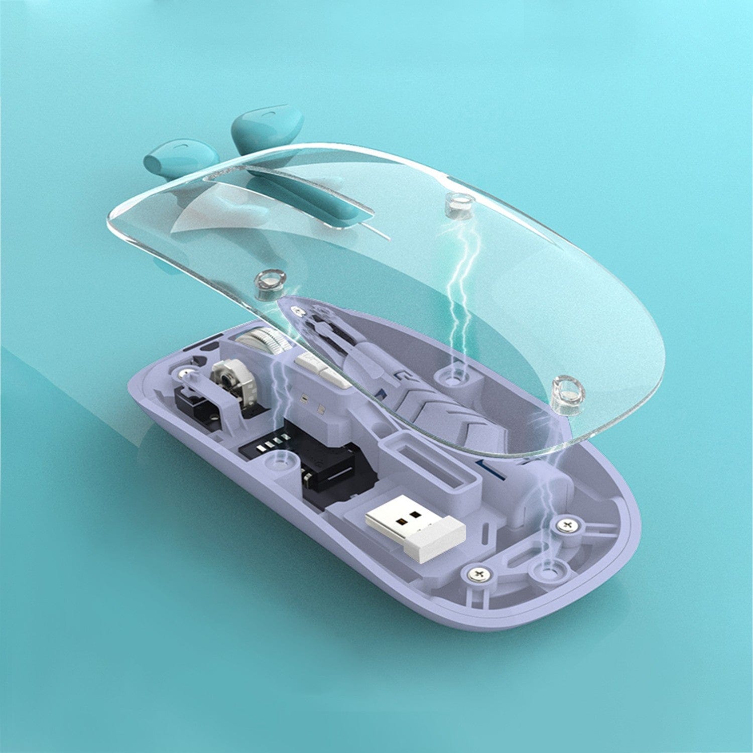 Wireless Mouse - Transparent Dual-Mode, Rechargeable Design | Glacier Series