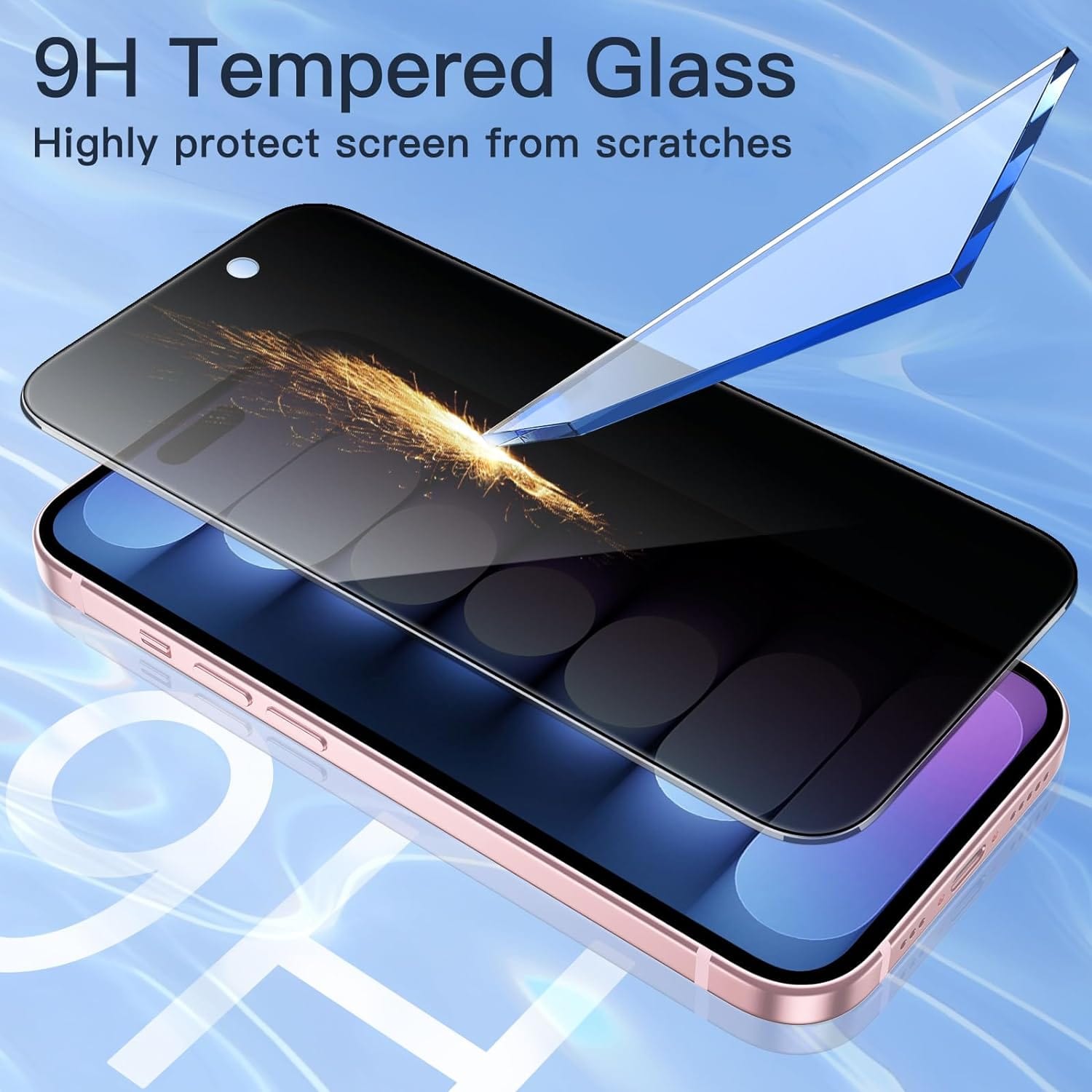 ZeroDamage Ultra Strong+ Tempered Glass Screen Protector for Apple iPhone 15 (2-Pack) - Privacy