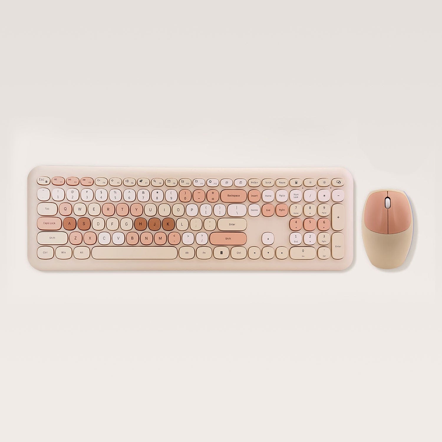 Wireless Keyboard and Mouse Combo with Lime Beige Keys