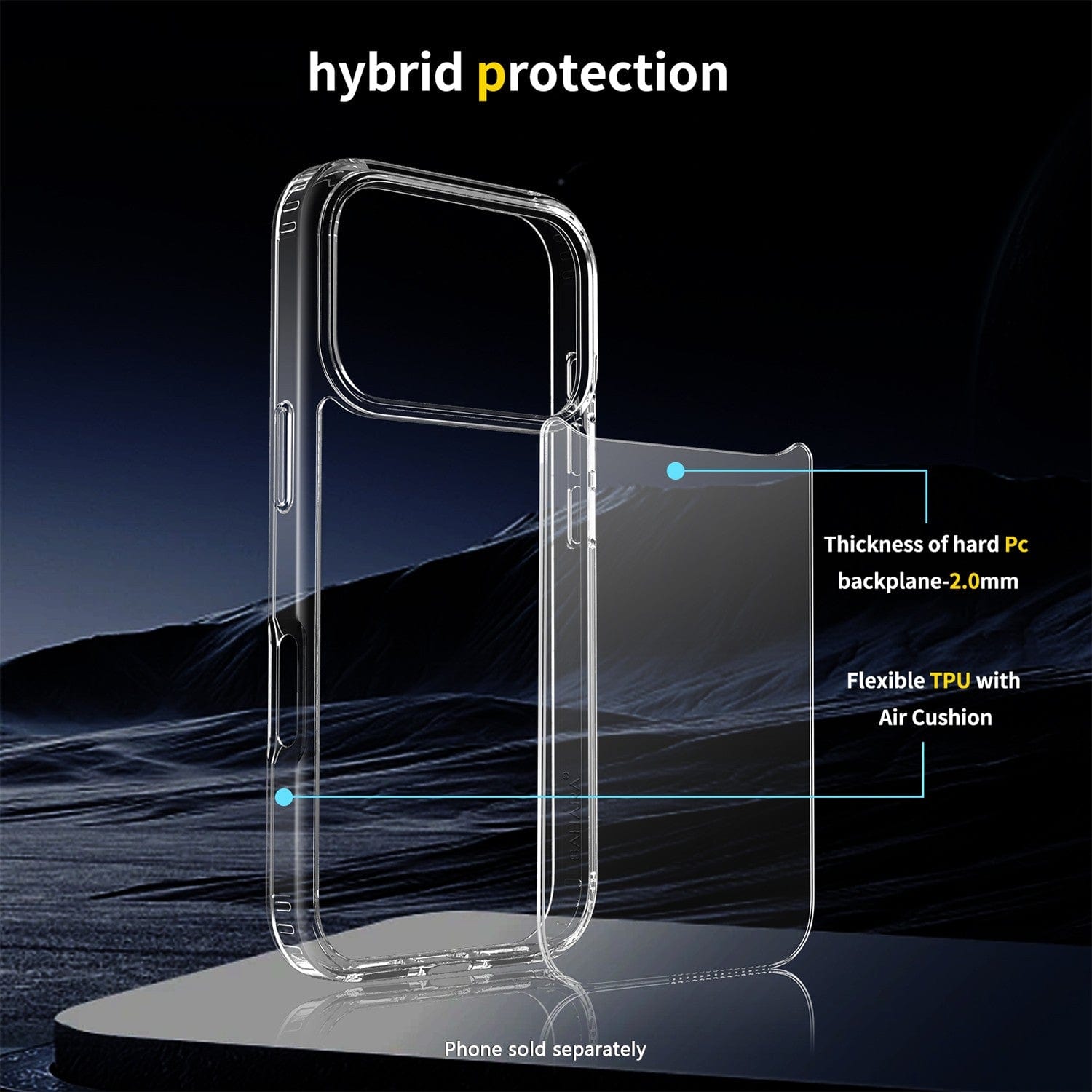 iPhone 17 Pro Clear Case - Slim, Anti-Slip Grip | Venture Series