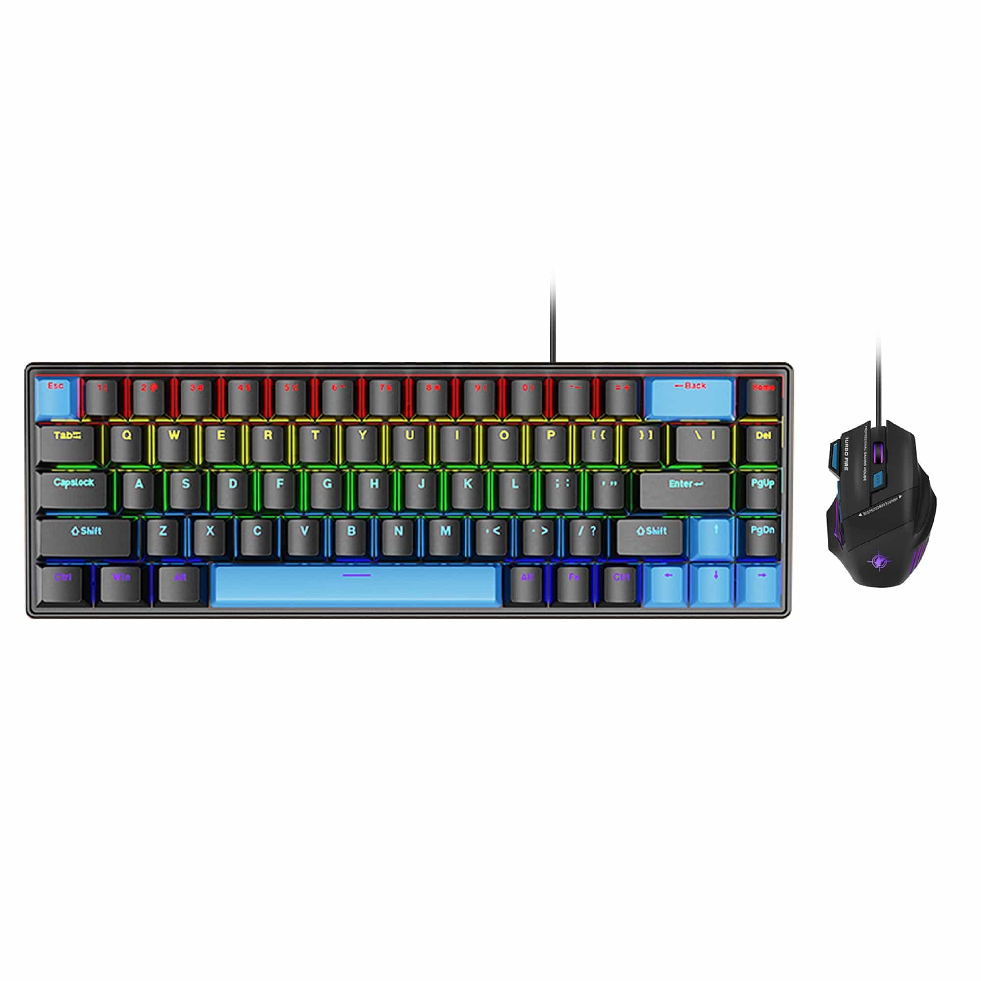 Wired Gaming Keyboard & Mouse Combo - Anti-Ghosting Multi-Key, 68 Keys