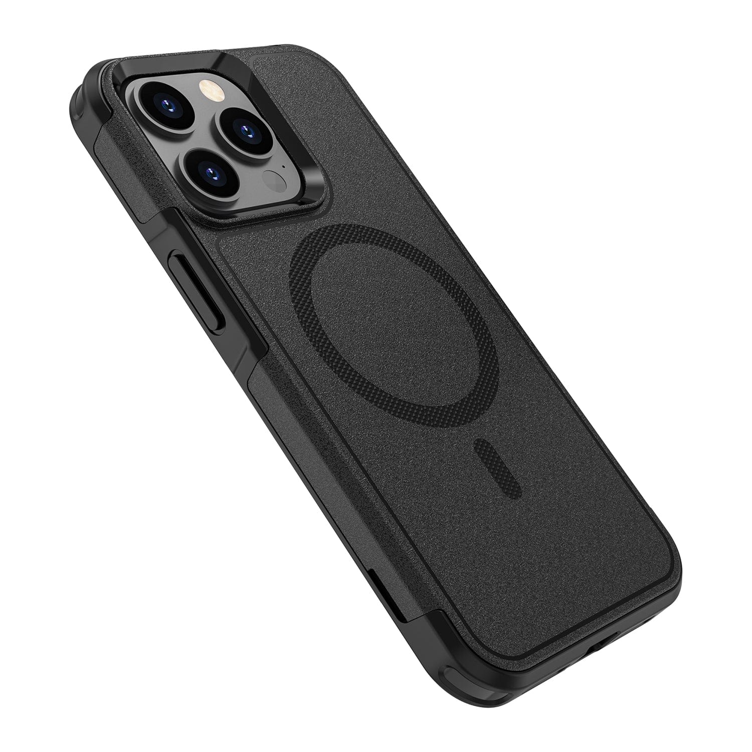 Protection Kit Bundle - Armor Series Hard Shell Case with Tempered Glass Screen and Camera Protector for iPhone 15 Pro Max - Black