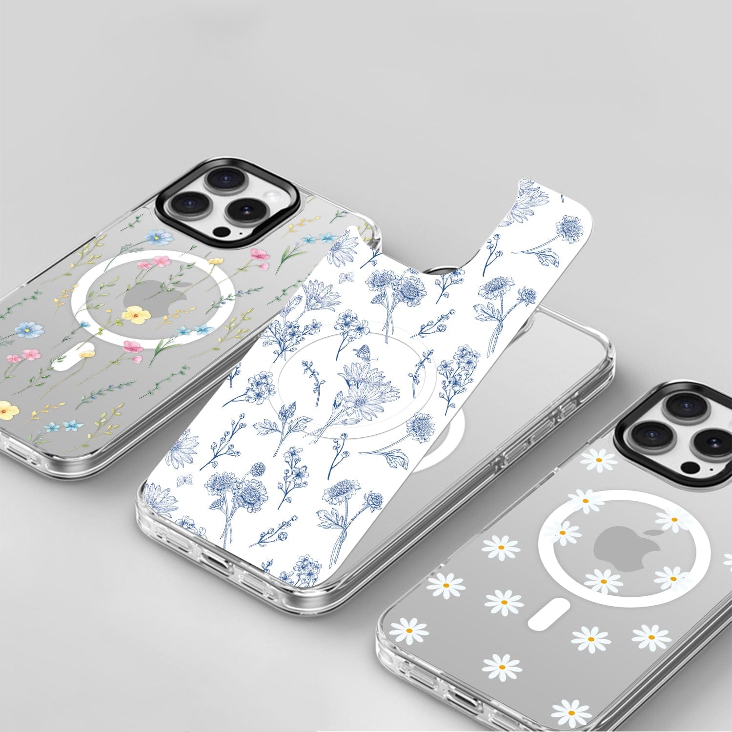 iPhone 16 Pro Case with Swappable Floral & Marble Designs - Wireless Charging | Inspire Series