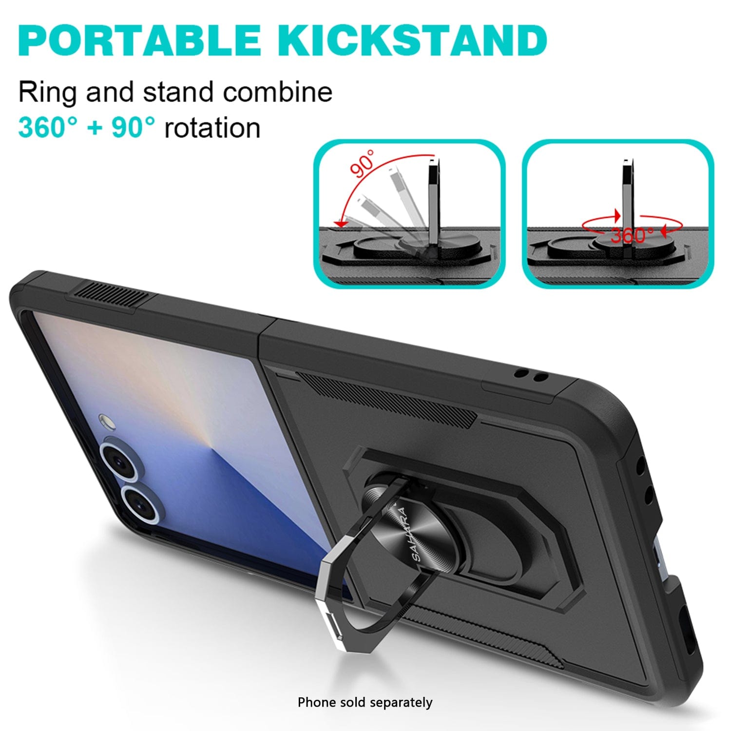 Raider Series Heavy Duty Case for Samsung Galaxy Z Flip7 - Scorpion Black