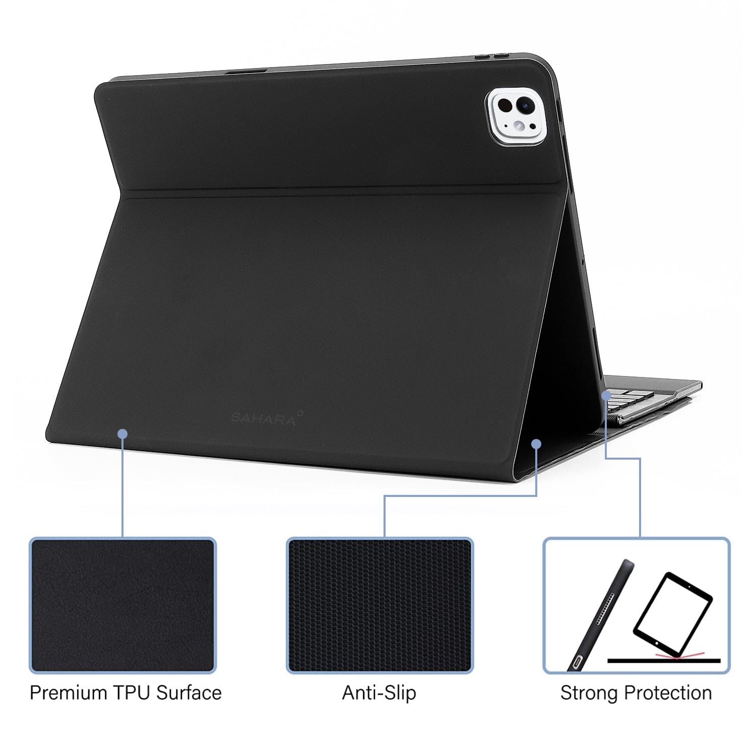 iPad Pro 13" (M4 2024 / M5 2025) Keyboard Case - Screen Protector, Built-in Touchpad | Navigate Series