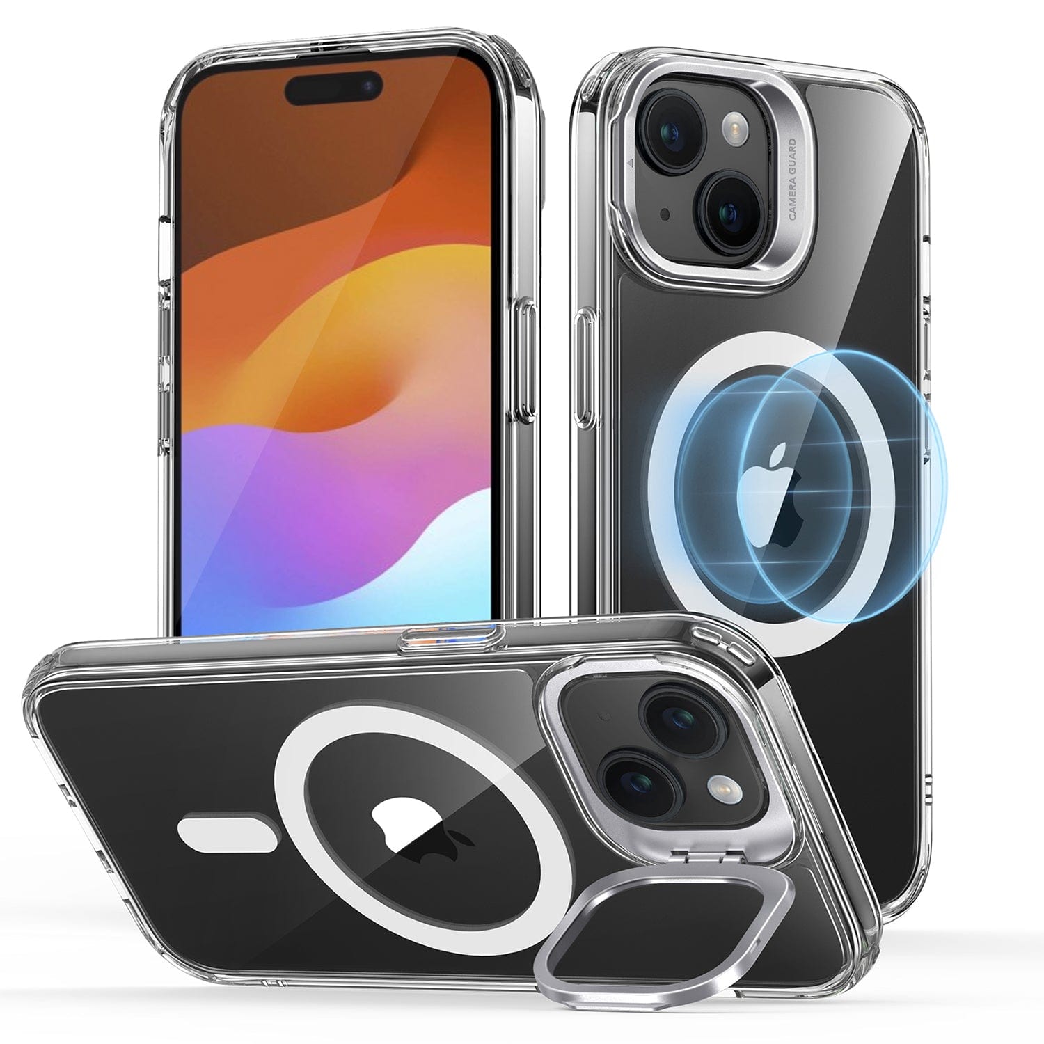 iPhone 15 Plus Clear Case with Kickstand & MagSafe | Venture Series