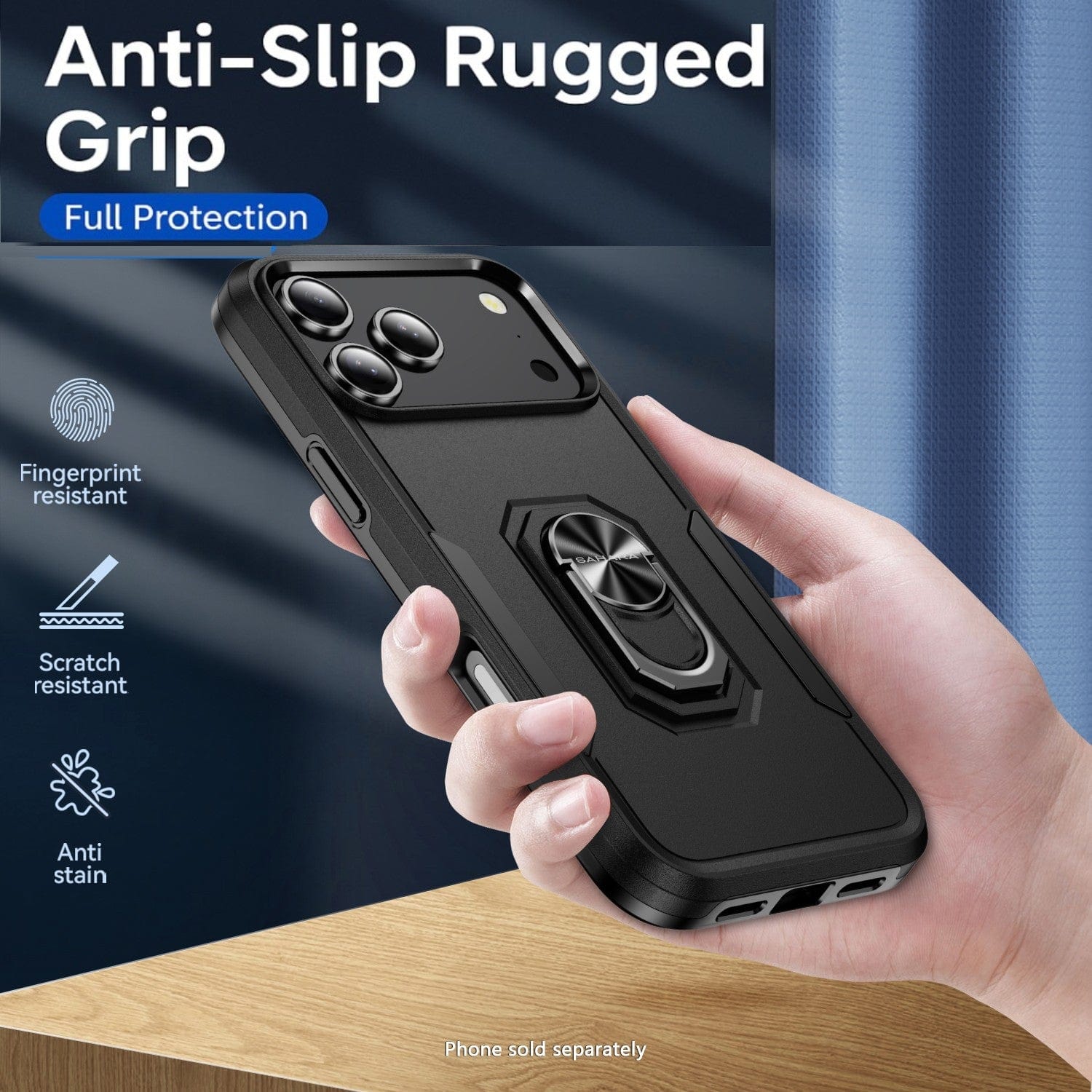 iPhone 17 Pro Max Heavy Duty Case with Kickstand - Military Grade Protection, Anti-Slip Grip | Raider Series