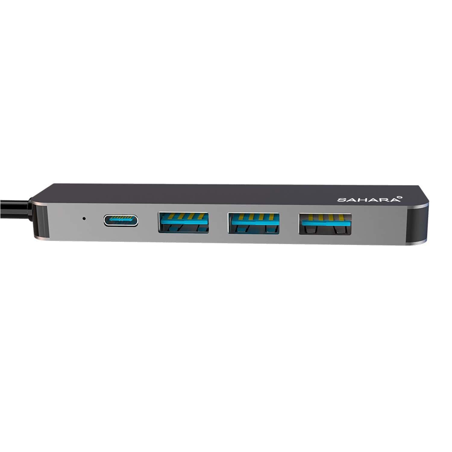 5-in-1 USB-C Hub Adapter – Sleek Aluminum Multiport Hub with HDMI, USB 3.0, and USB-C PD Charging – Compatible with PC and MAC