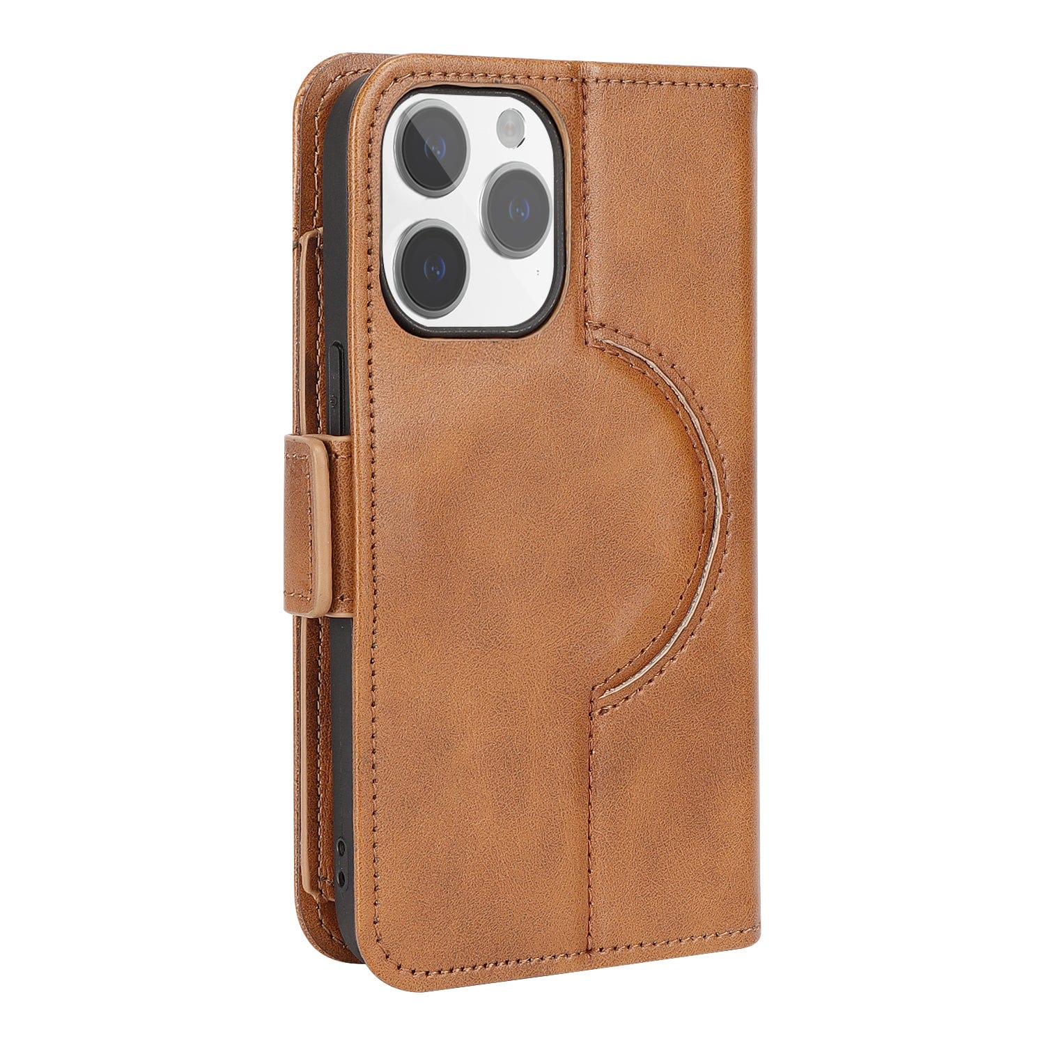 Indy Series Leather Folio Wallet MagSafe Case with Screen and Camera Protector - iPhone 15 Pro Max