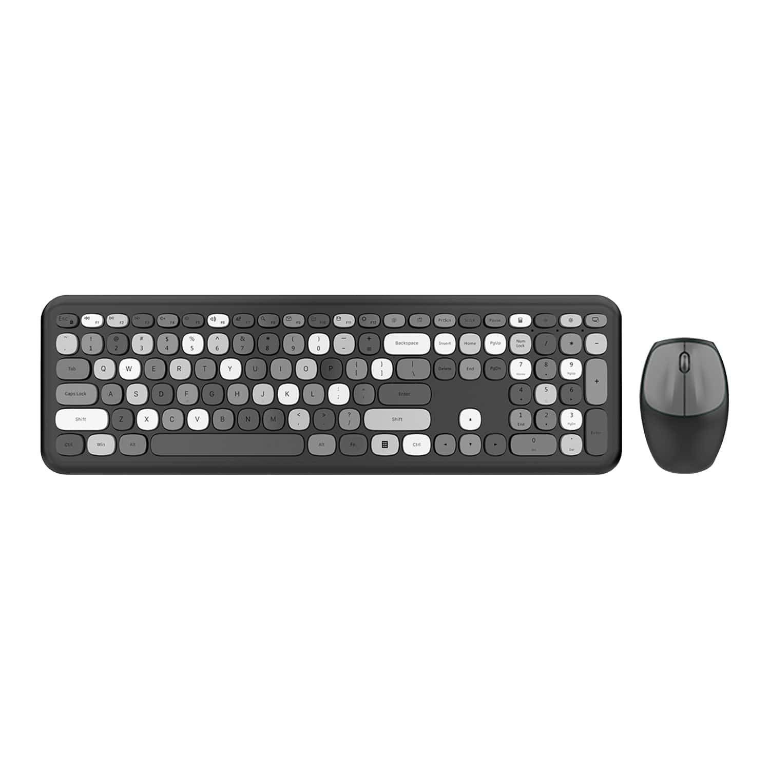 Wireless Keyboard and Mouse Combo with Black/Gray Keys