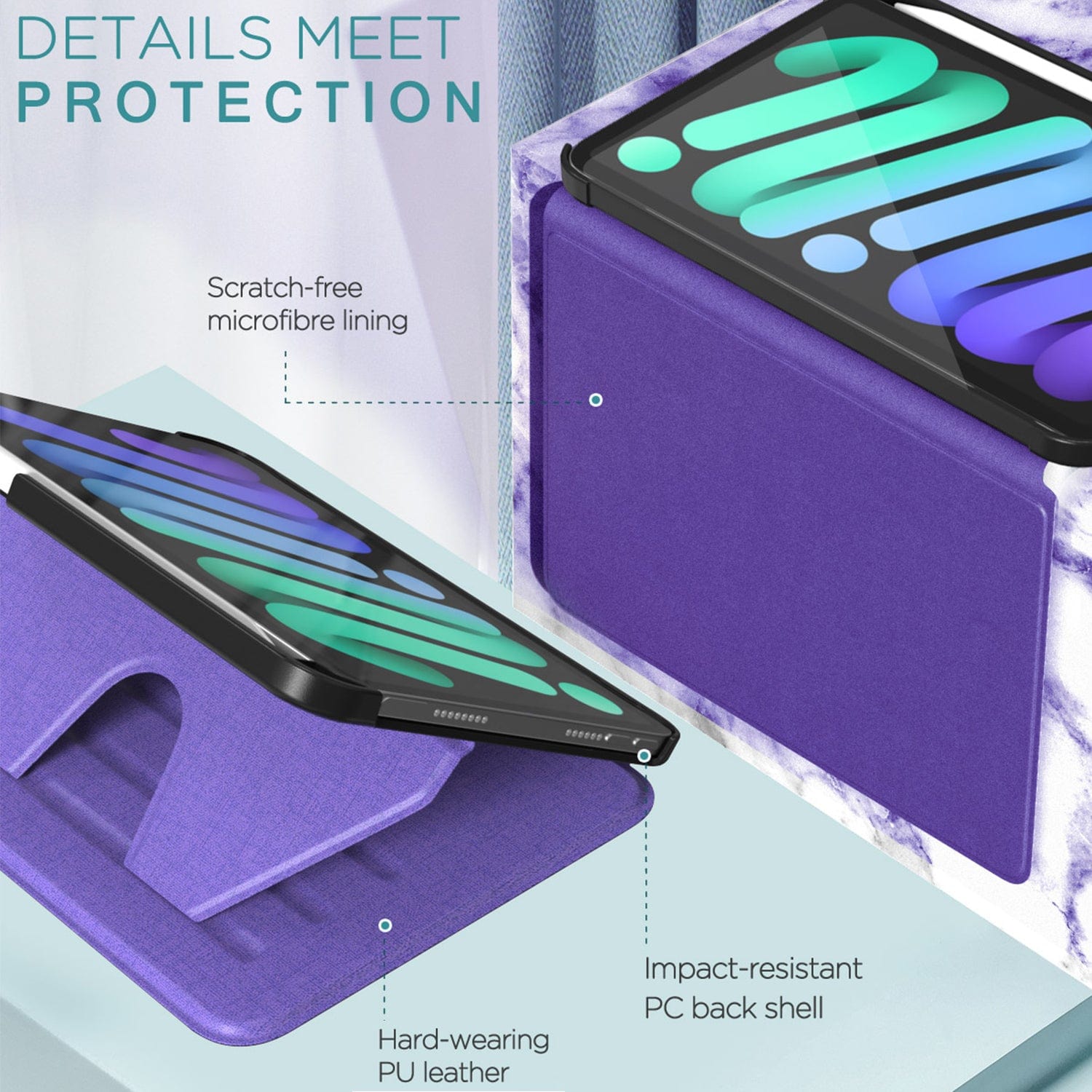 Venture Series Kickstand Case - Apple iPad mini (A17 Pro) and Apple iPad mini (6th Generation 2021)