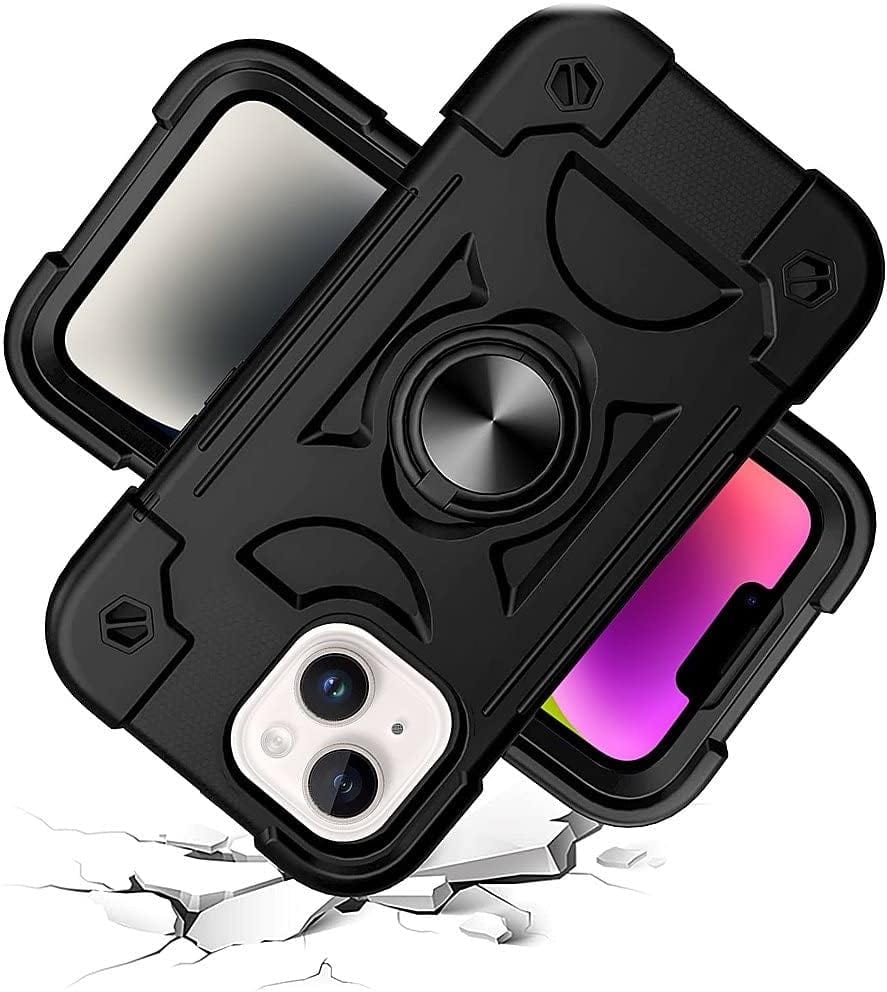 iPhone 14 Plus 6.7-inch Protection Kit Bundle - DualShock Case with Tempered Glass Screen and Camera Protector - Black