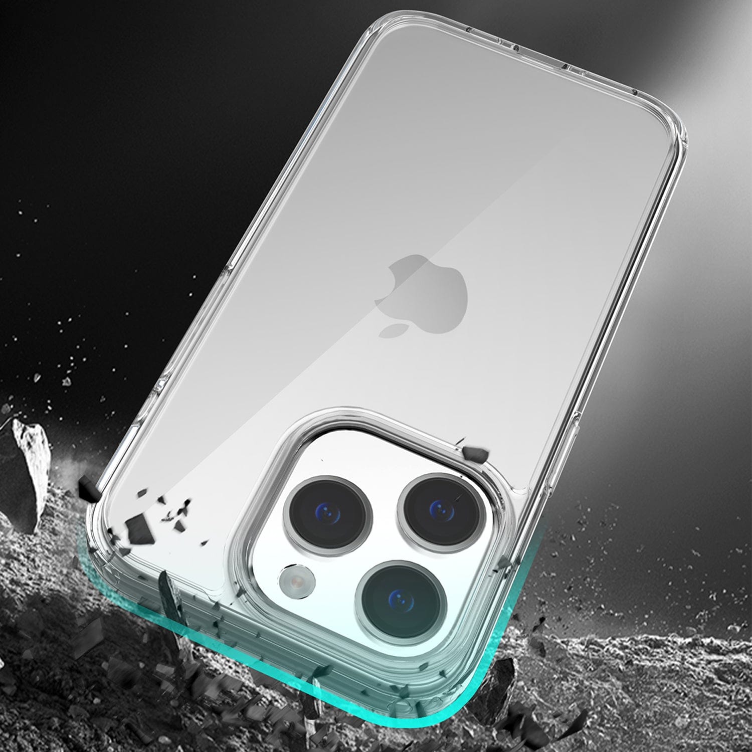 Protection Kit Bundle - Hybrid-Flex Hard Shell Case with Tempered Glass Screen and Camera Protector for iPhone 15 Pro - Clear
