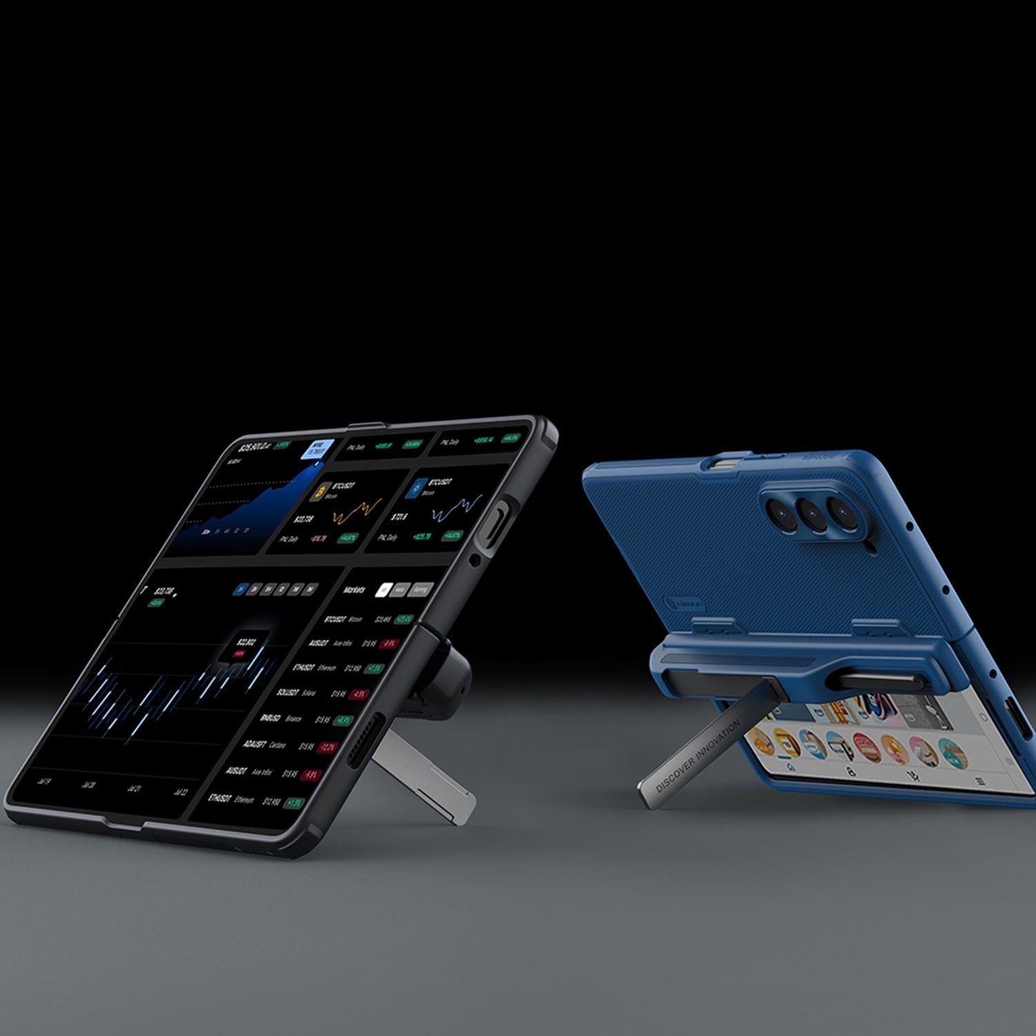 GRIP Series with Kickstand and Stylus Compatibility Case for Samsung Galaxy Z Fold5 - Blue