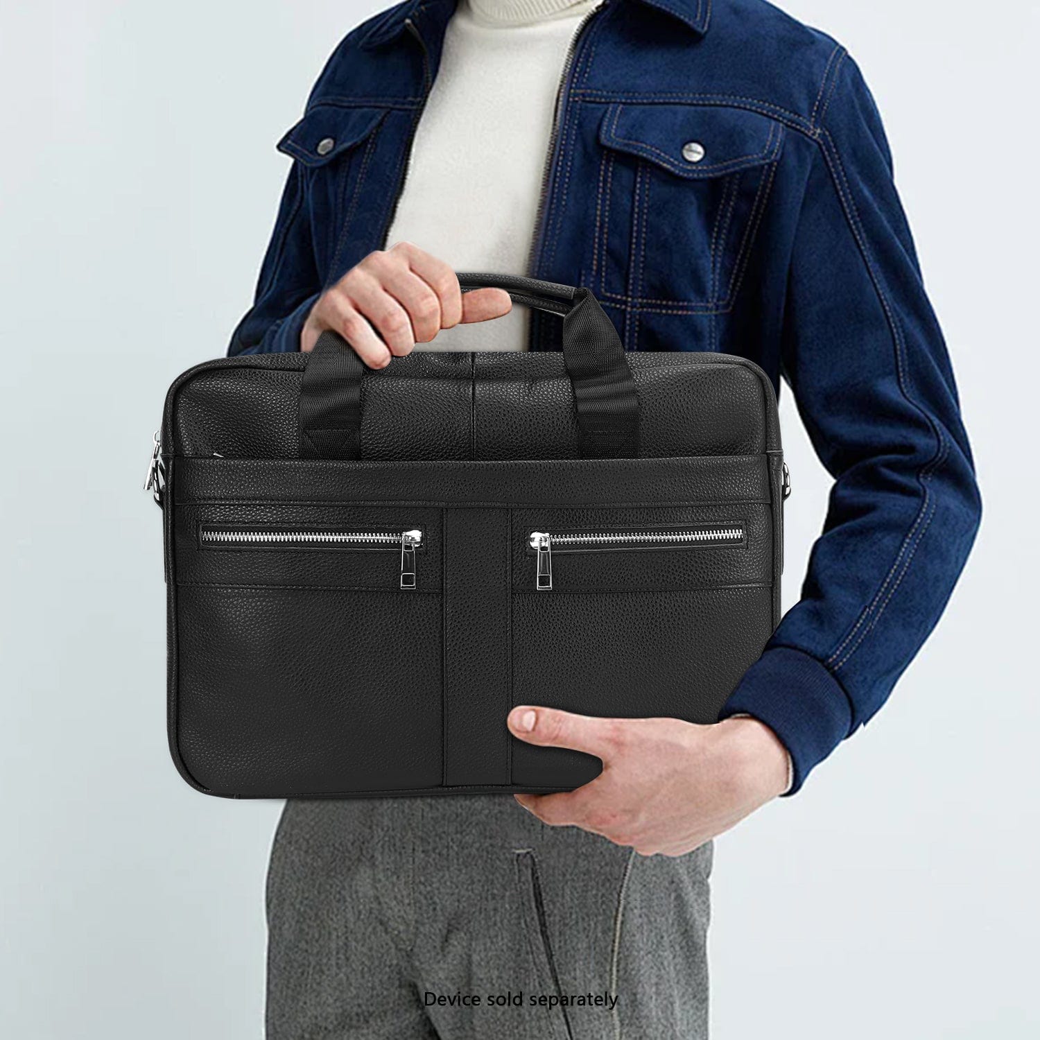 Genuine Leather Business Bag Briefcase - Laptops up to 16-inch