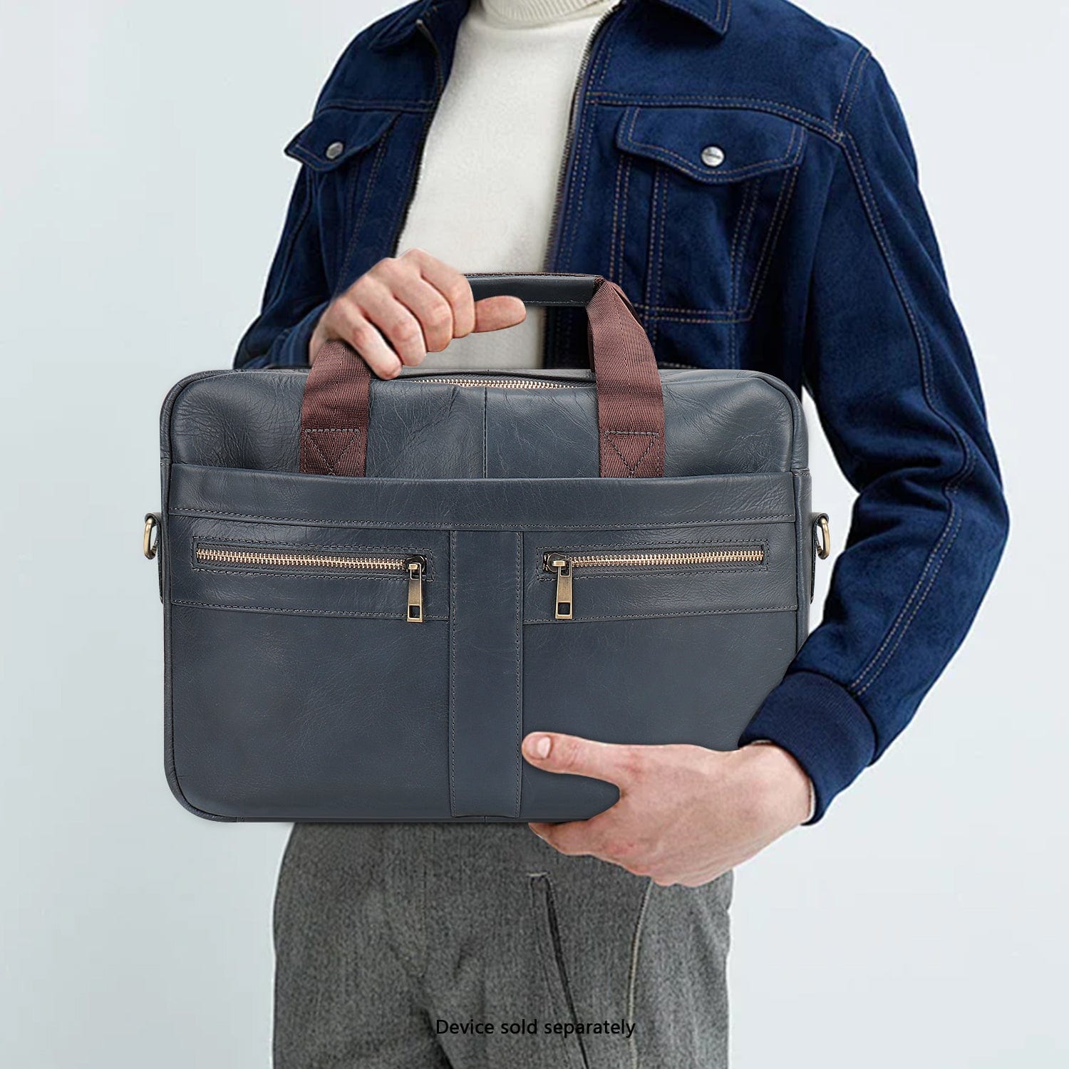 Genuine Leather Business Bag Briefcase - Laptops up to 16-inch