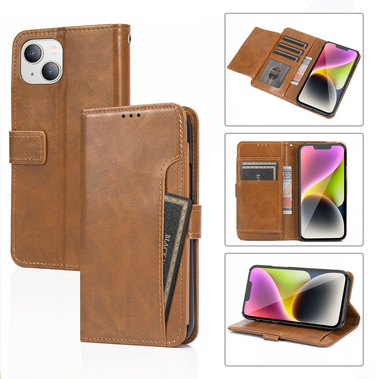 Indy Series Leather Wallet Case - iPhone 14 Plus