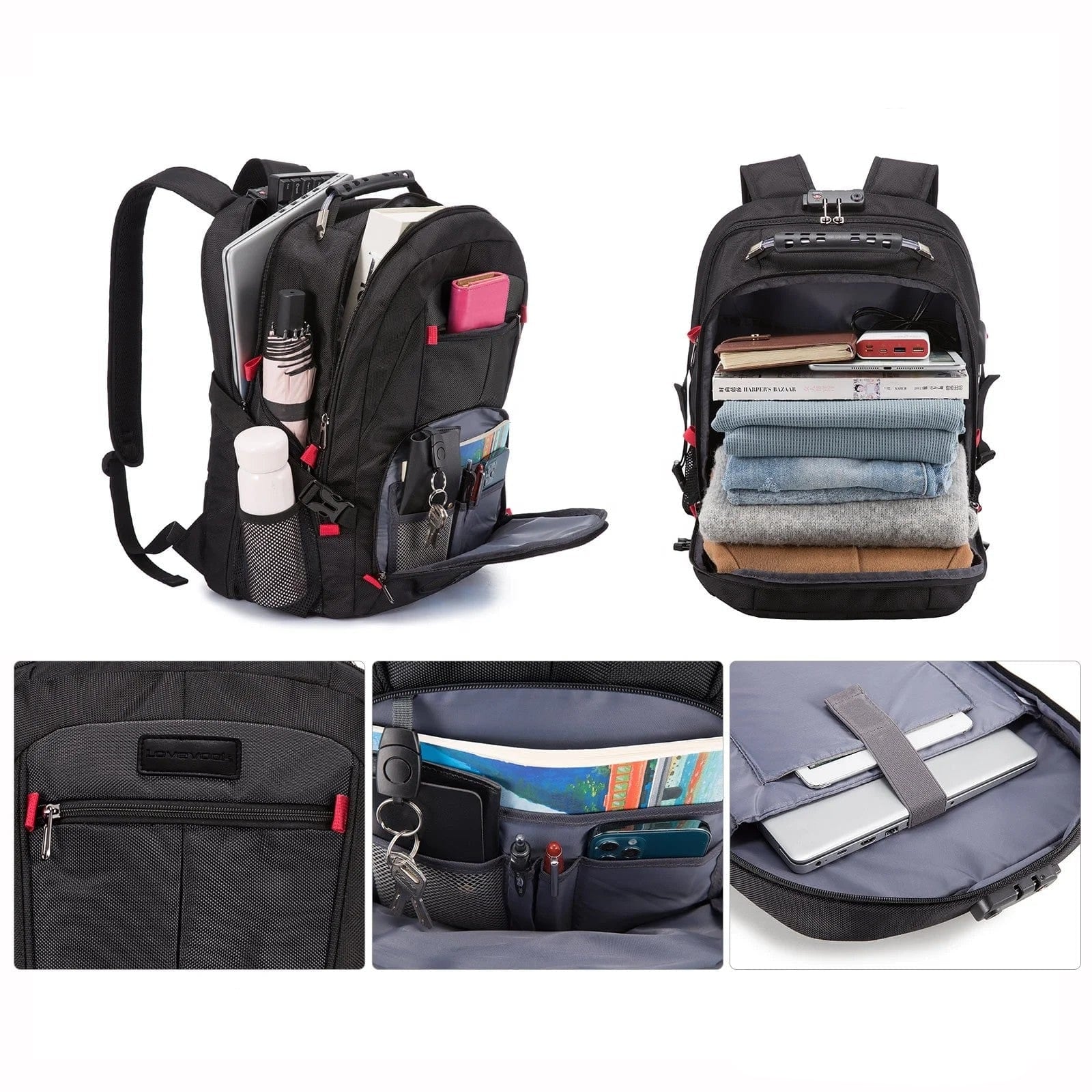 All-in-One Backpack with Anti-Theft lock Fits Laptops up to 17.3"