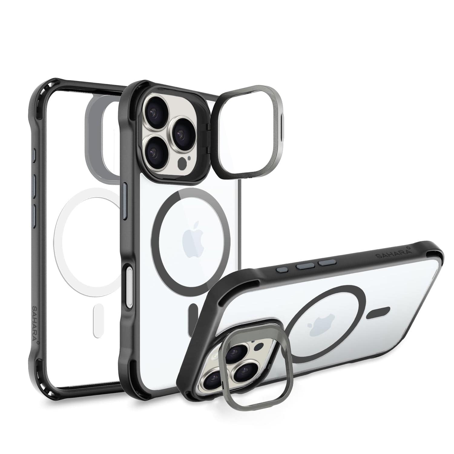 iPhone 16 Pro Max Clear Kickstand Case - Anti-Slip, Rugged, MagSafe | Venture Series