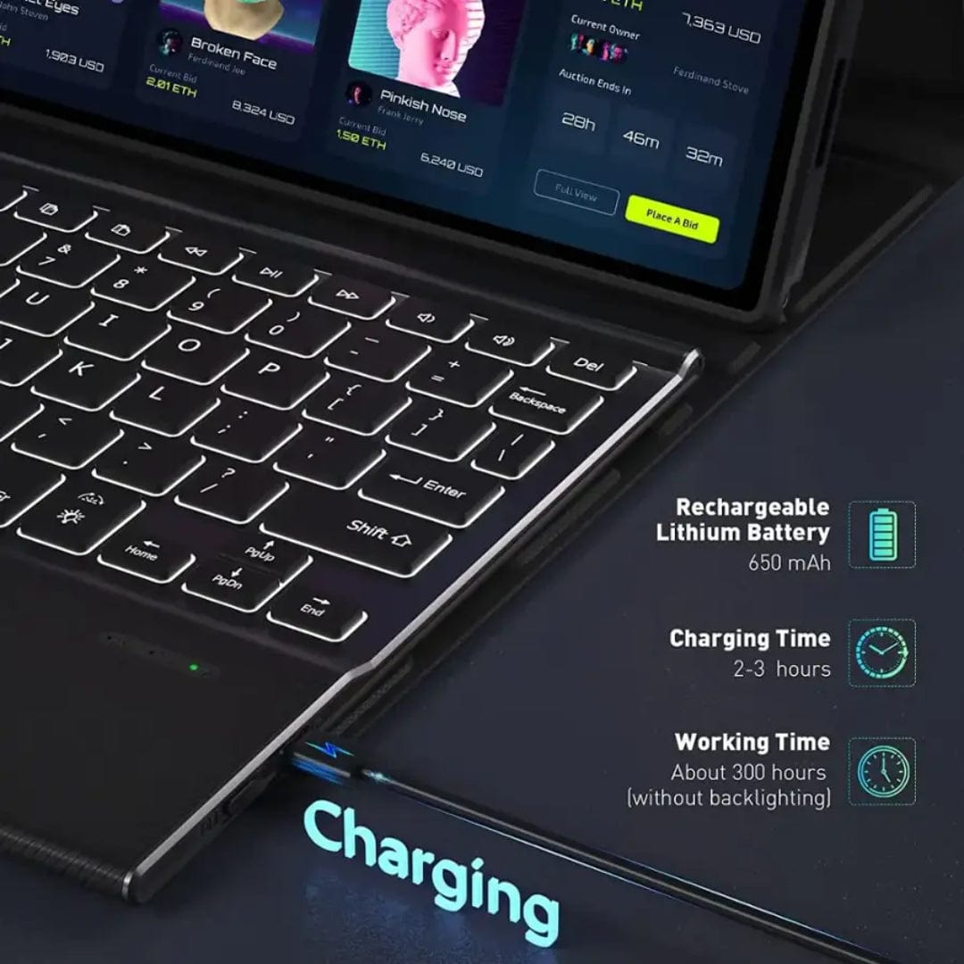 Samsung Galaxy Tab S10 FE+ Keyboard Case with Track Pad | Navigation Series