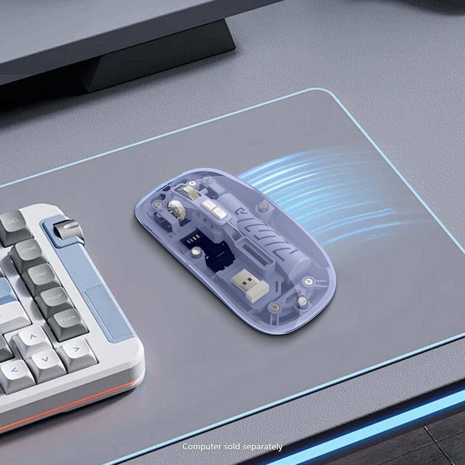 Wireless Mouse - Transparent Dual-Mode, Rechargeable Design | Glacier Series