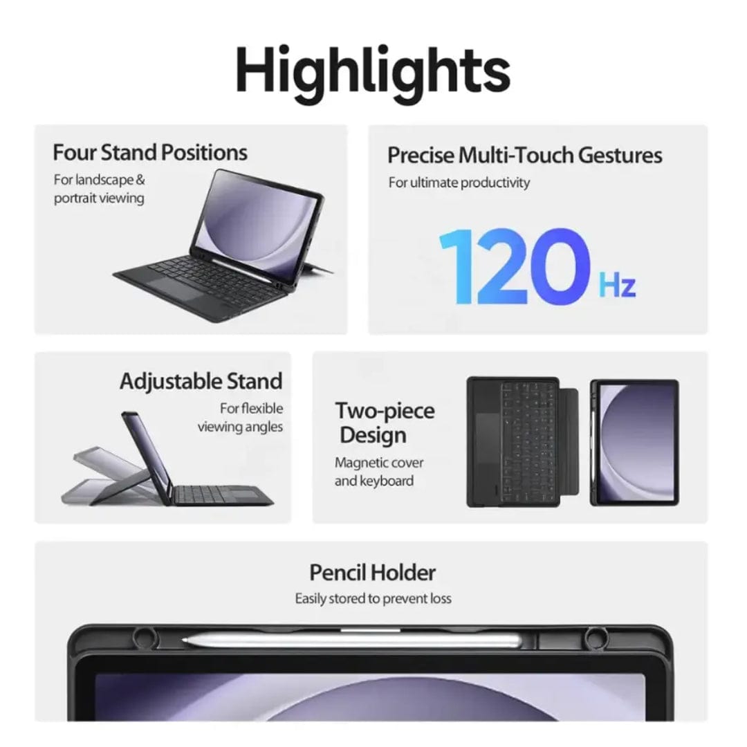 Samsung Galaxy Tab S10 FE Keyboard Case with Track Pad | Navigation Series
