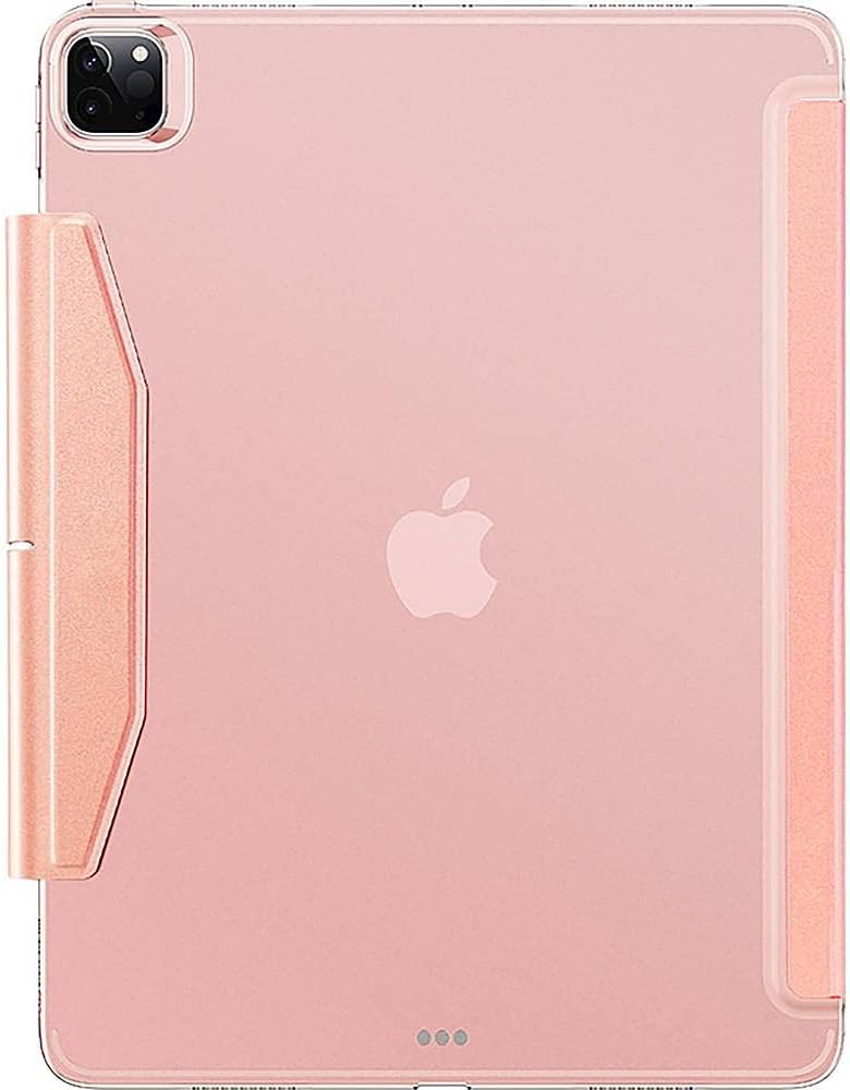 Apple iPad Pro 12.9" (4th,5th, and 6th Gen 2020-2022) Protection Kit Bundle - ESR Folio Case with Tempered Glass Screen (Rose Gold)