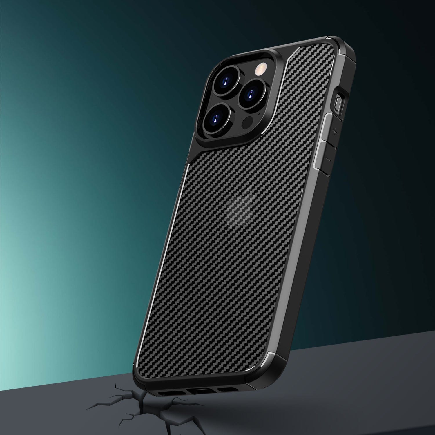 Protection Kit Bundle - Anti-Slip Series Case with Tempered Glass Screen and Camera Protector for iPhone 15 Pro Max - Black